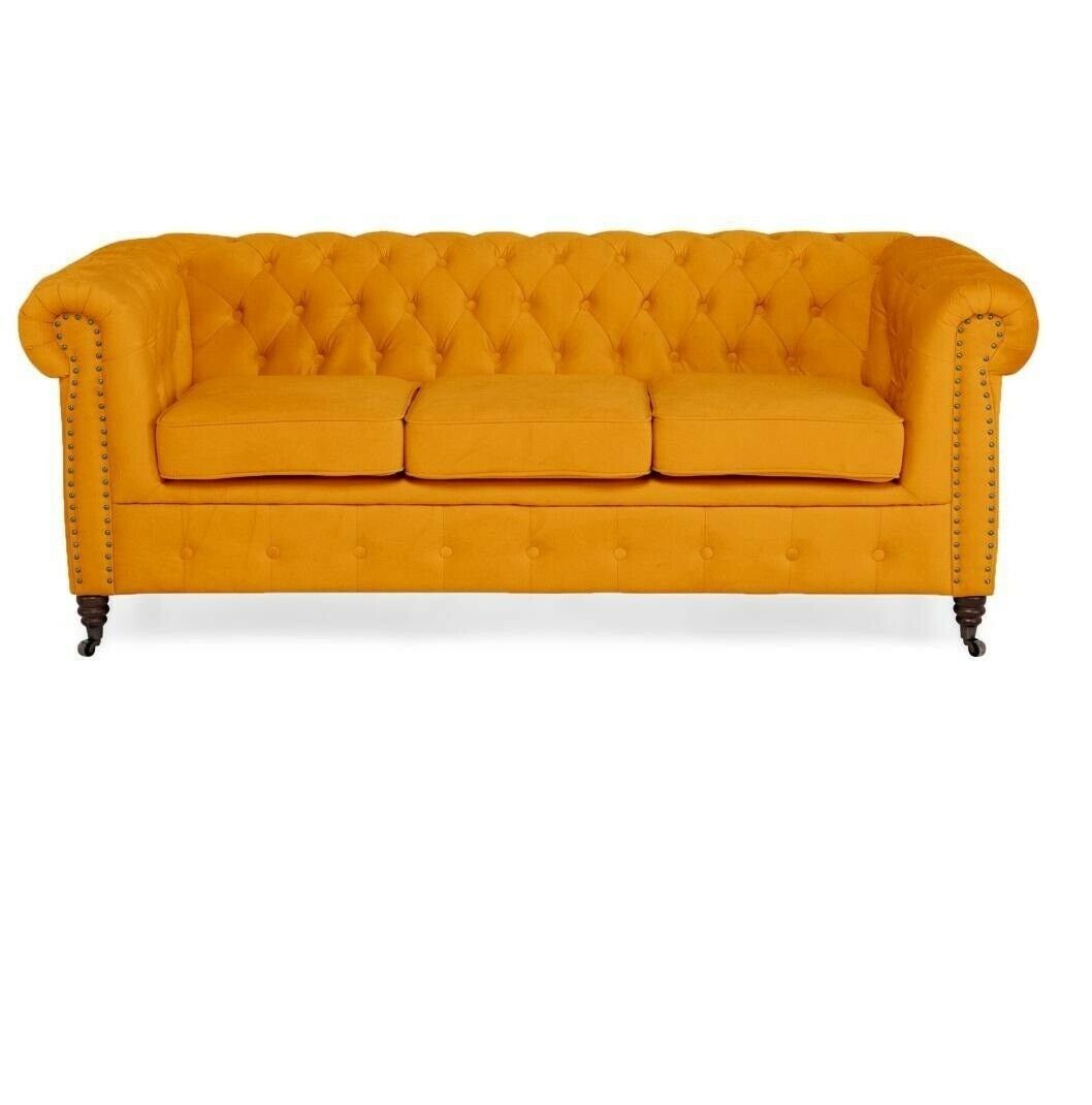 Möbel Dreisitzer in Sofa, Chesterfield Sofa Couch Europe Textil Made Klassische JVmoebel