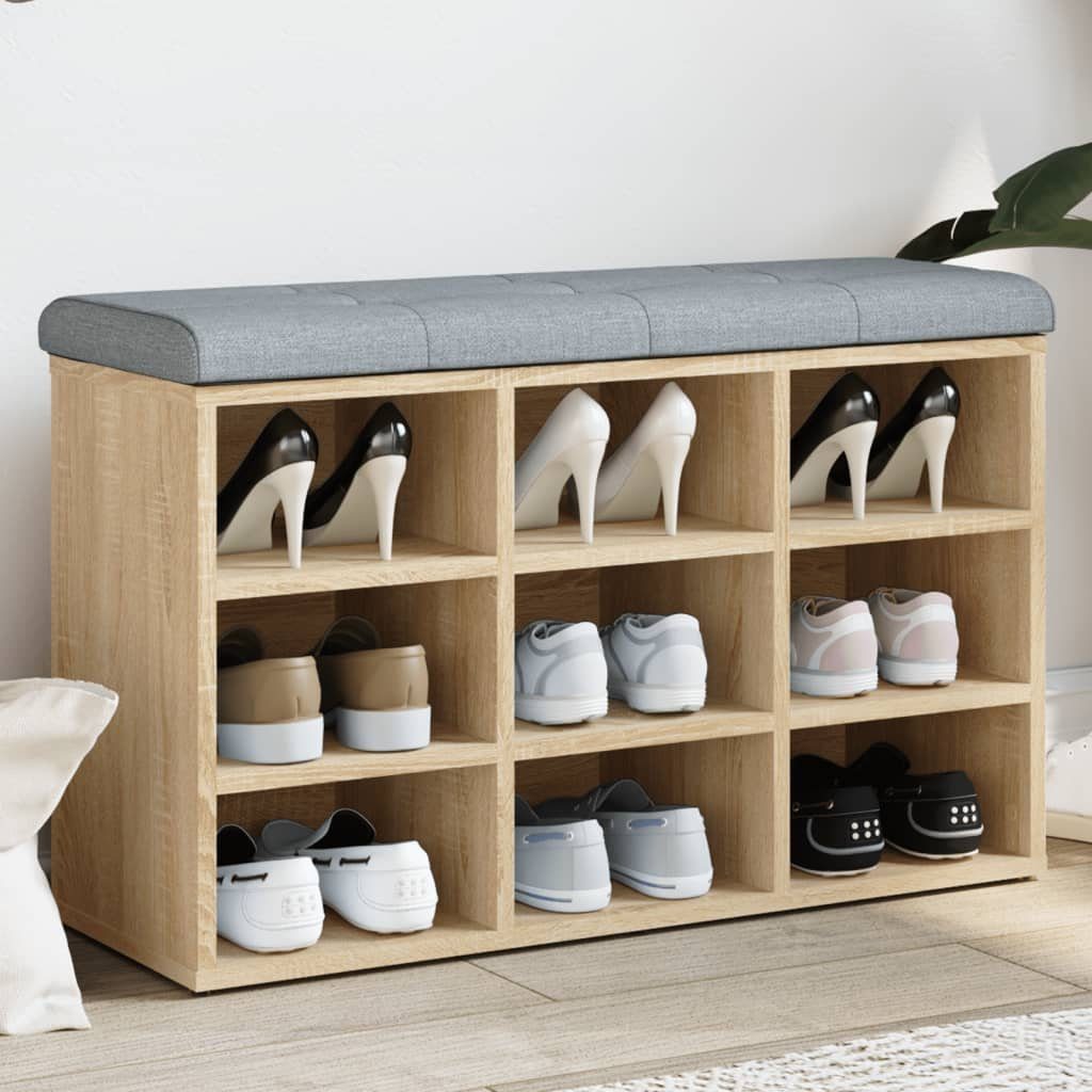 vidaXL Sitzbank Schuhbank Sonoma-Eiche 82 x 32 x 50 cm Holzwerkstoff