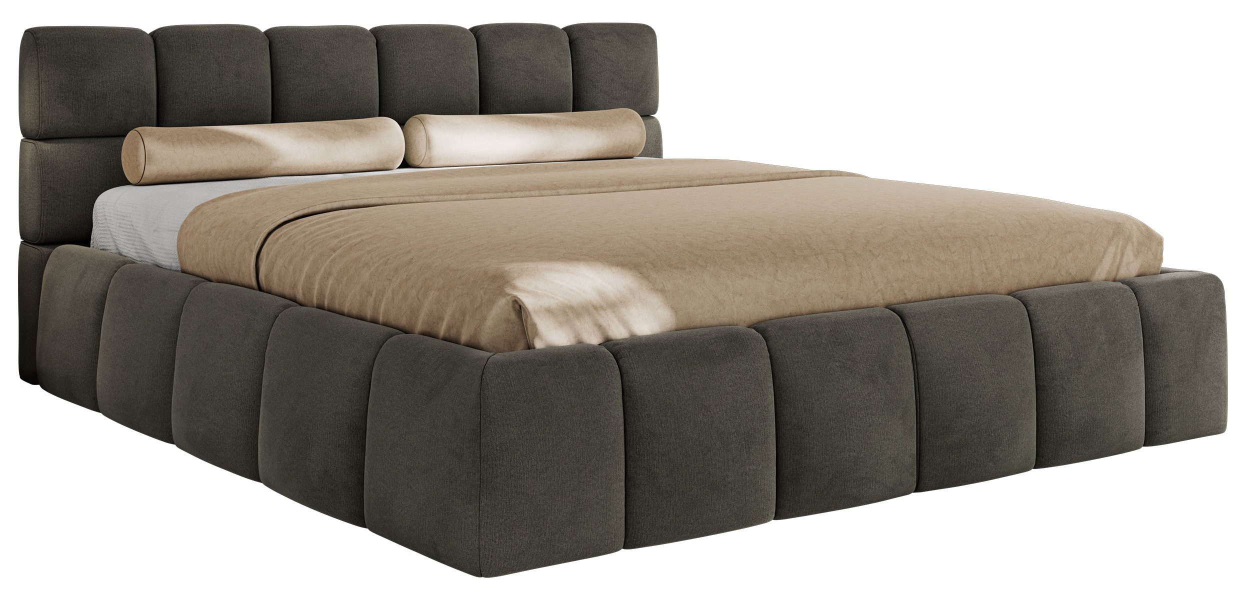 MKS MÖBEL Polsterbett NIRA Classic (Designerbett mit Bettkasten, skulptural günstig online kaufen