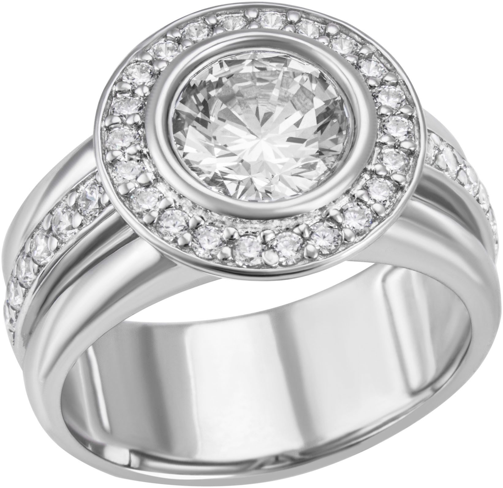 Firetti Fingerring Schmuck Geschenk Silber 925 Silberring Ring Kreis, mit Zirkonia (synth)
