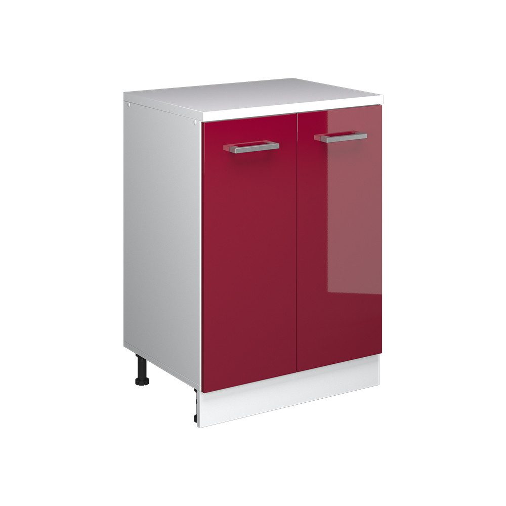 Vicco Kommode Rion, Rot Hochglanz/Weiß, 60 x 46 cm ohne Schräge mit 2 Türen