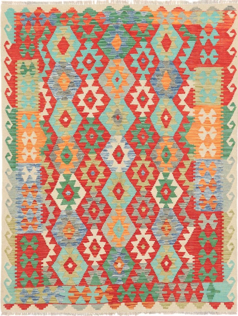Orientteppich Kelim Afghan 153x199 Handgewebter Orientteppich, Nain Trading, rechteckig, Höhe: 3 mm