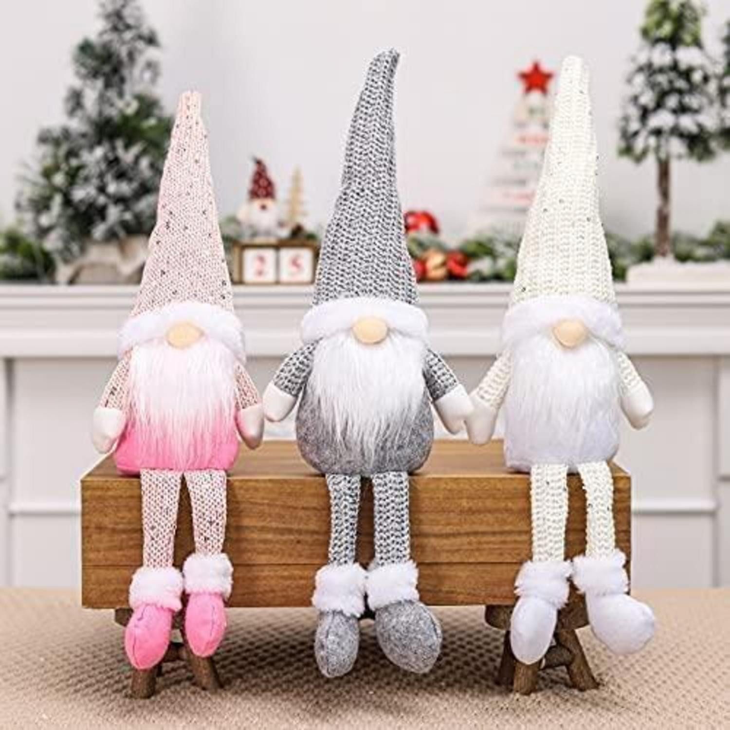 LuxusKollektion Wichtel Wichtel 3er Set skandinavisch 46cm Deko Weihnachten (3 St)