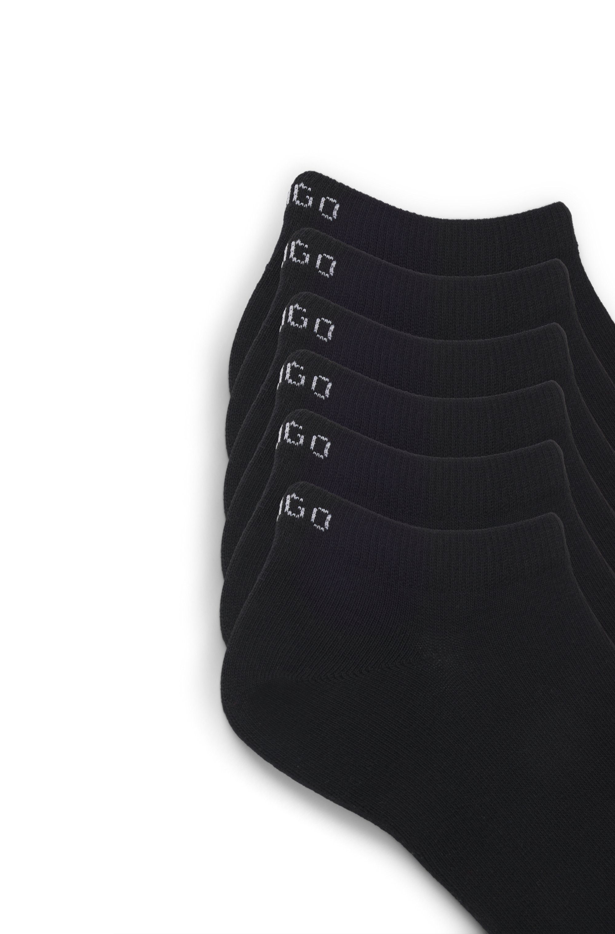 HUGO Sneakersocken Socken 6P AS UNI CC W 10 (6-Paar) mit Markenschriftzug am Bündchen – Bild 4 von 5