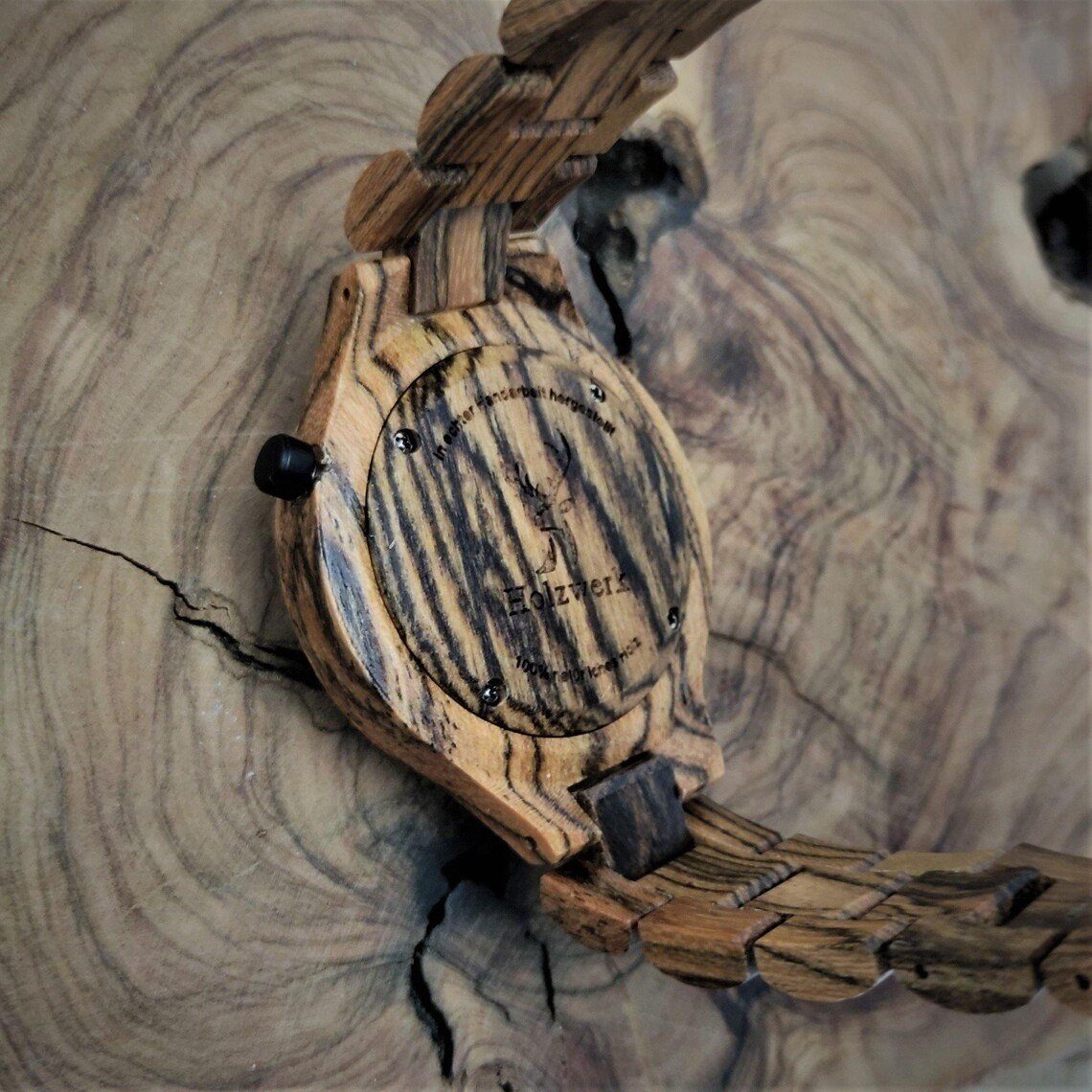 Holzwerk Quarzuhr HELDBURG Damen & Herren Holz Armband Uhr, braun, schwarz, gelb