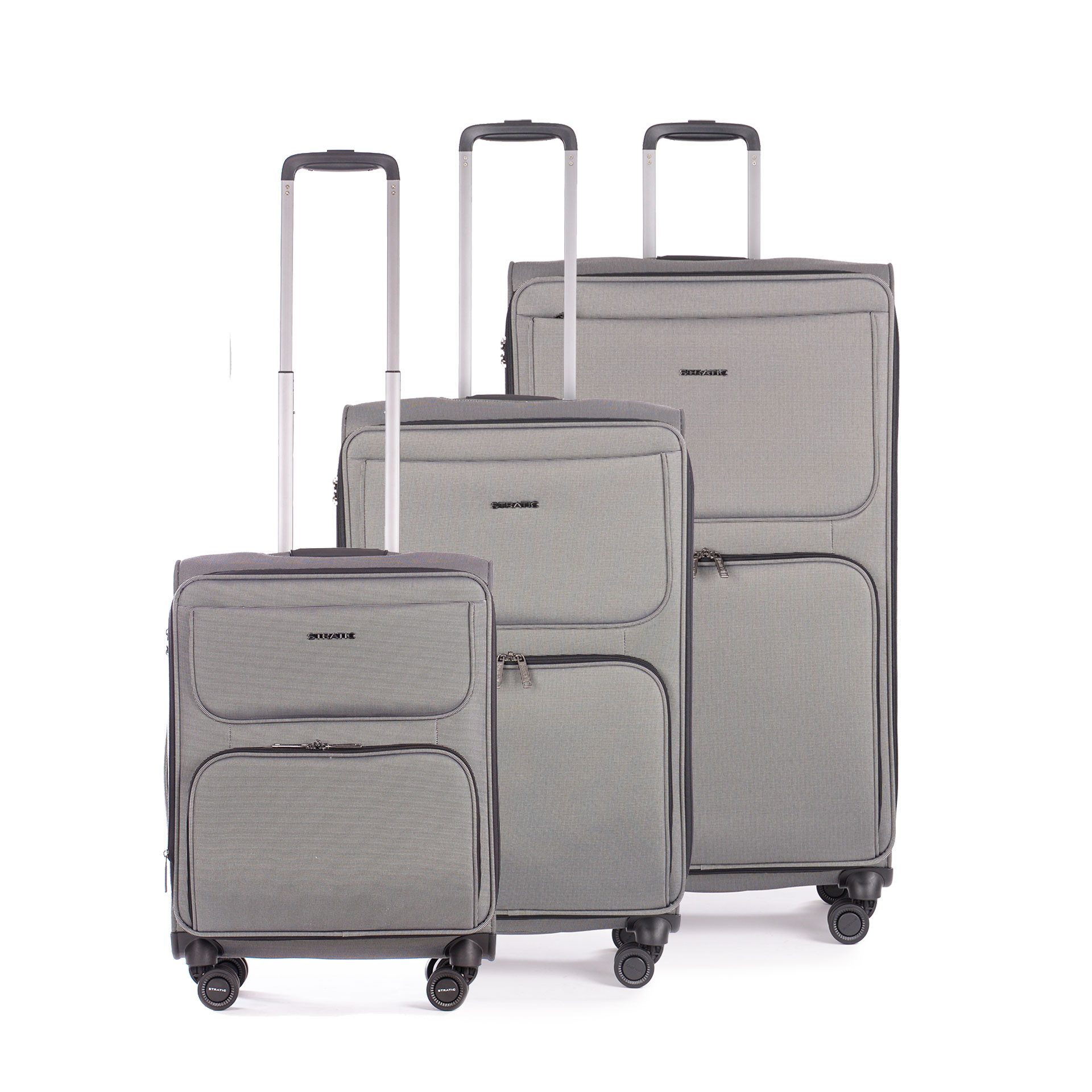Stratic Kofferset Stratic Bendigo Light + - Koffer-Set 3-teilig (S, M, L) - Silber