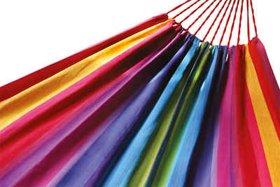 GLOBO Fair Trade Hängematte RAINBOW, Handgewebte Baumwolle, Fair Trade El Salvador, 230cm Liegefläche