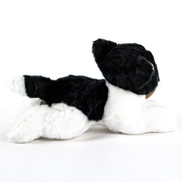Teddys Rothenburg Kuscheltier Katze 30 cm liegend schwarz-weiß Plüschtier Plüschkatze