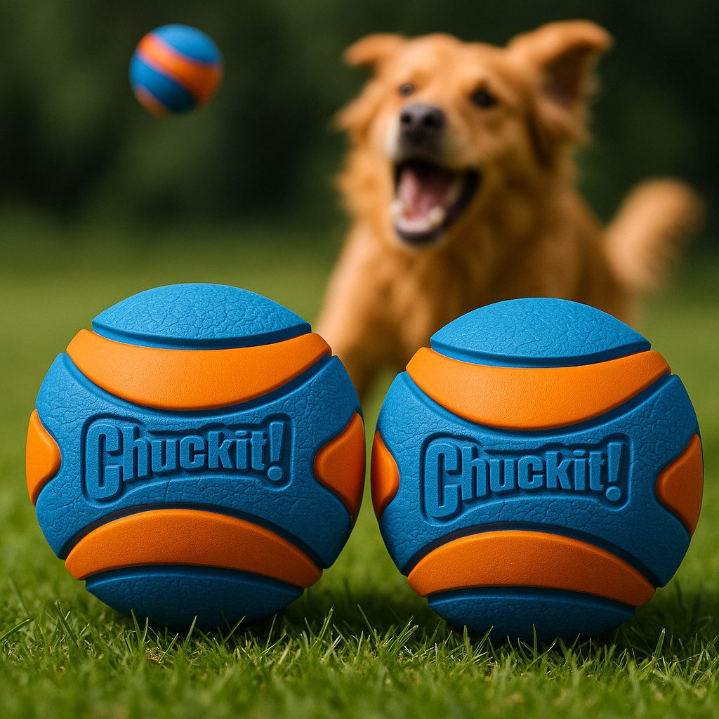 Chuckit Tierquietschie Chuckit! Ultra Squeaker Ball M (6 cm) 2er Pack – Schwimmend, Robust