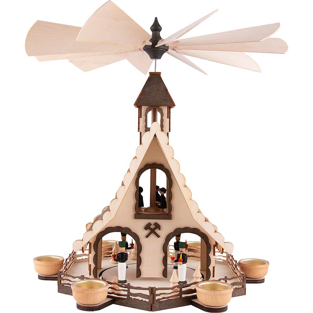 Erzgebirge-Palast Weihnachtspyramide 1-stöckige Hauspyramide Bergmänner (47 günstig online kaufen