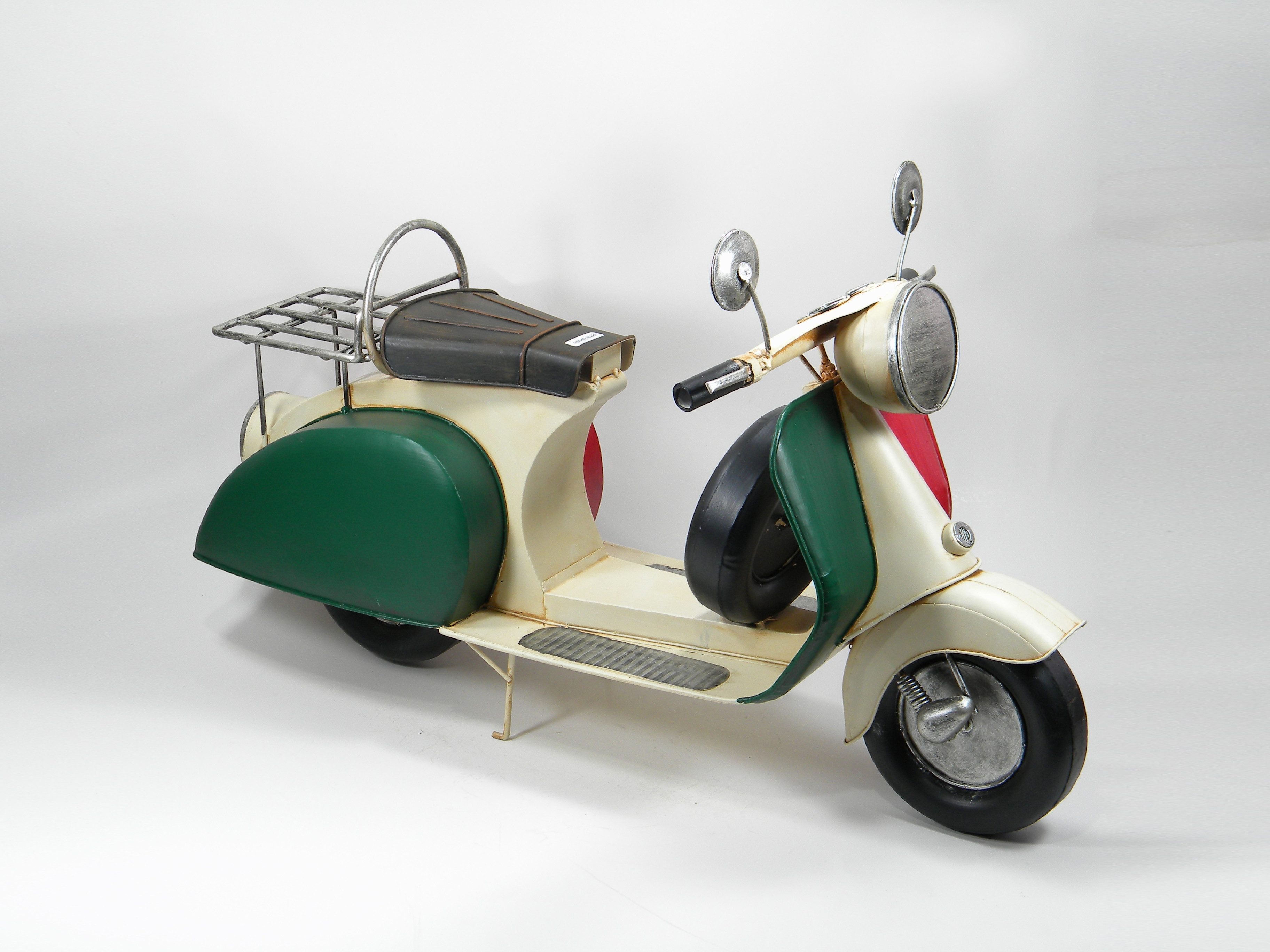 Dynasun Modellauto Car 2304E-9220, (1-tlg), Motorrad 62cm XXL Tricolore aus Metall Motorradmodell Vintage Retro