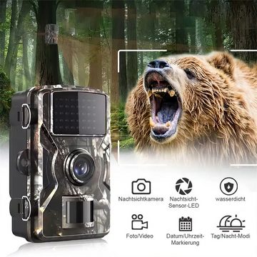 DOPWii 1080P Full HD Wildtierkamera mit Bewegungssensor Wildkamera (Nachtsicht-Wildtierkamera, IP66 wasserdicht für Wildtierüberwachung)