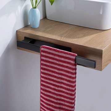 BlauCoastal Handtuchhalter Selbstklebend Handtuchhalter Schwarz Handtuchstange, Badetuchhalter für Badezimmer und Küche
