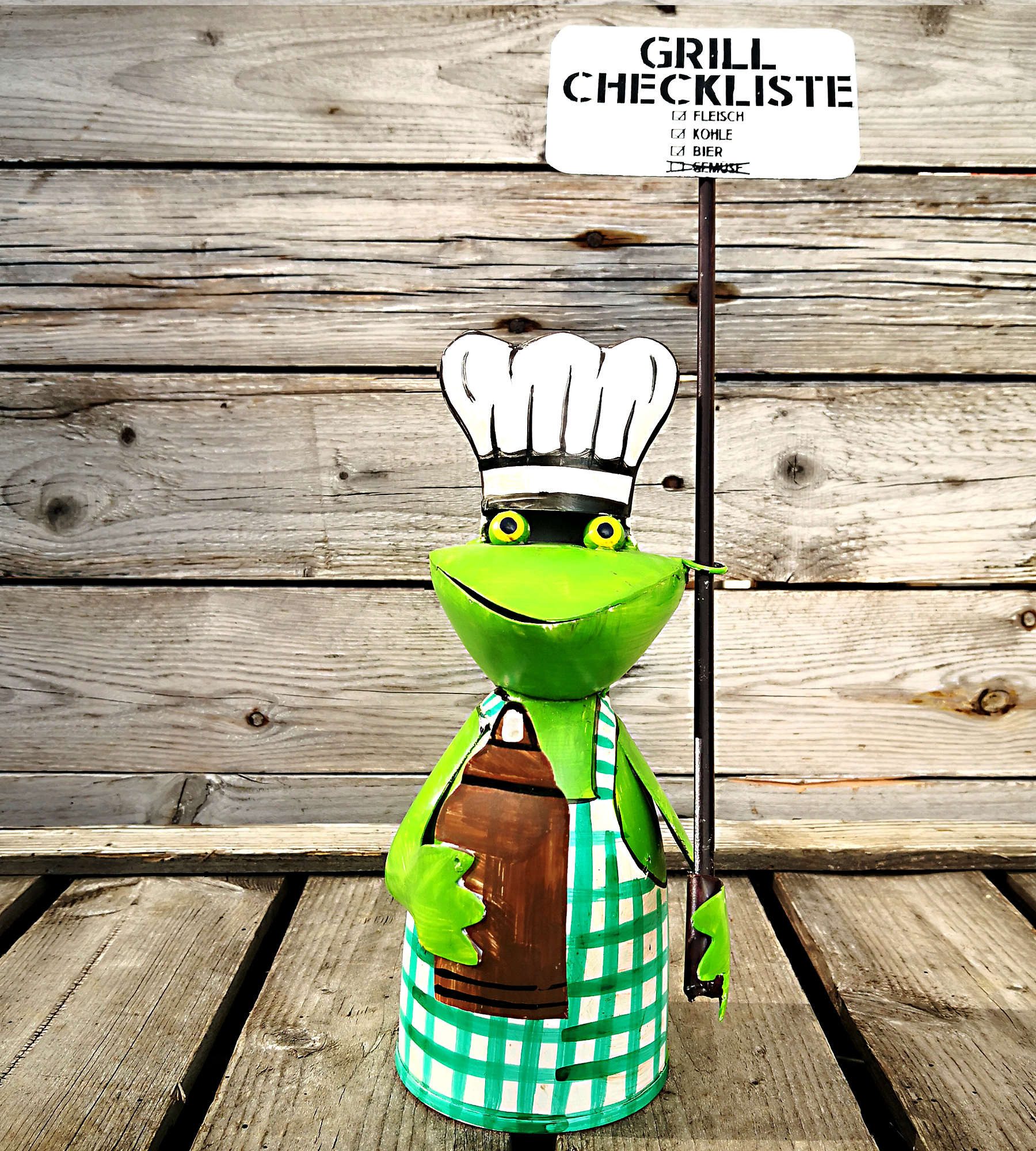 Paulslandhaus Gartenfigur Zaunhocker BBQ Frosch Grillmeister günstig online kaufen