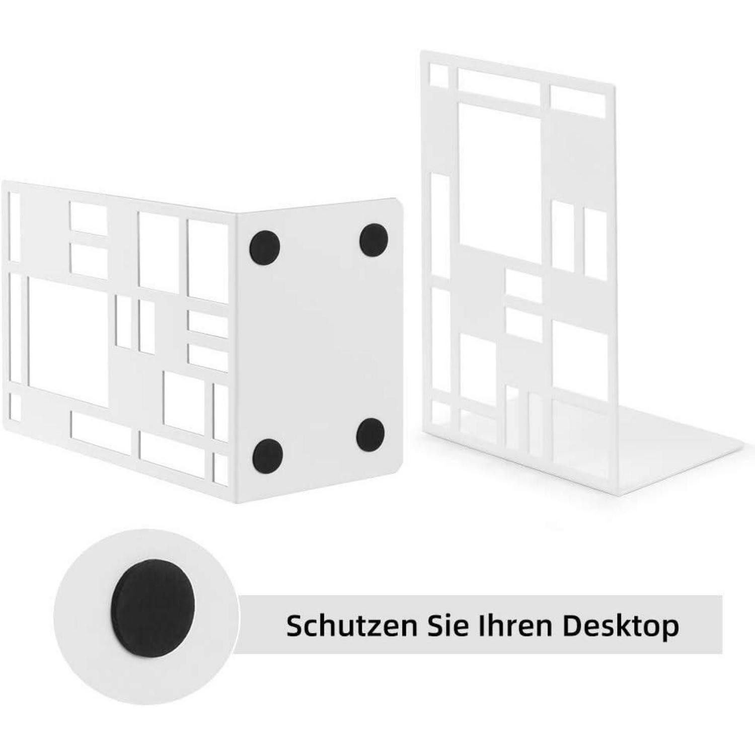 LuxusKollektion Buchstütze Buchstütze Metall Weiß 3 Paar Bookends Book Holder CD Kinder Halter
