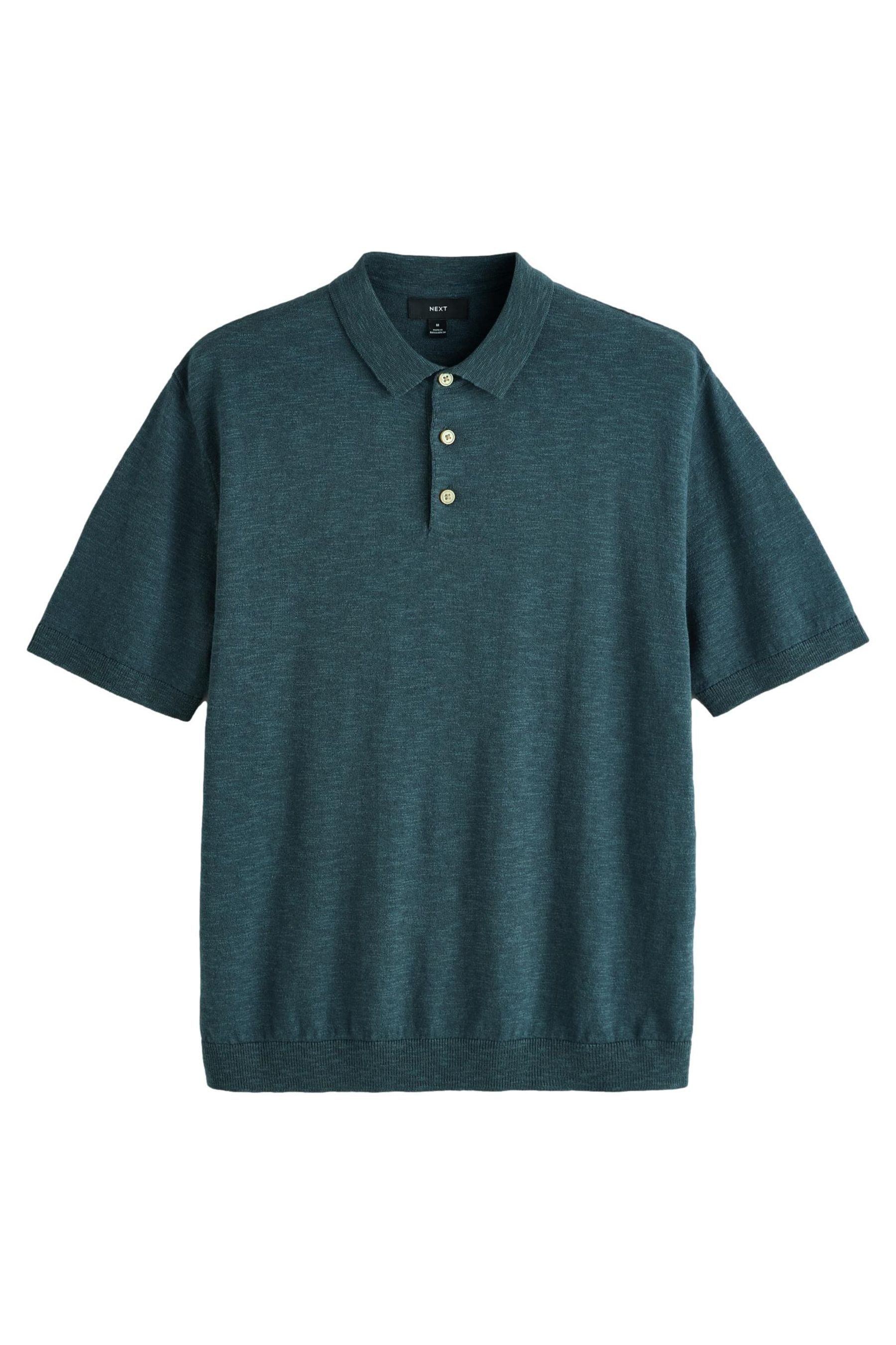 Polokragenpullover Regular Fit Kurzarm-Poloshirt in Strickoptik