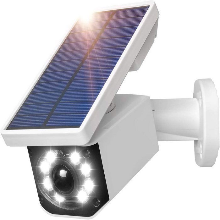 longziming LED Außen-Wandleuchte Dummy Kamera mit Solarlampe Aussen mit Bewegungsmelder