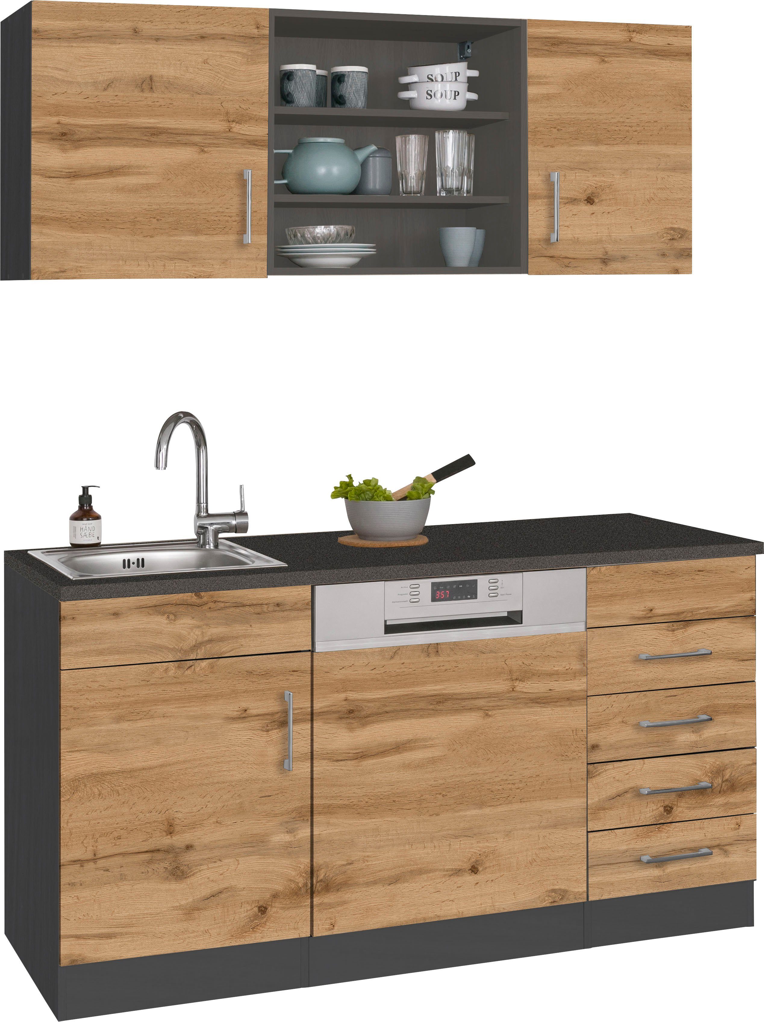 KOCHSTATION Pantryküche KS-Mali, Breite 150 cm, mit E-Geräten