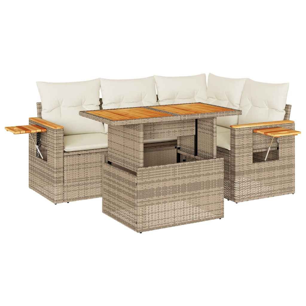 vidaXL Gartenlounge-Set 5-tlg. Garten-Sofagarnitur mit Kissen günstig online kaufen