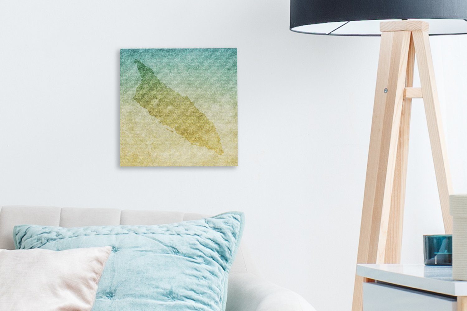 OneMillionCanvasses® Leinwandbild Eine Illustration von auf (1 Aruba einem St), Bilder Leinwand Hintergrund, farbigen für Schlafzimmer Wohnzimmer