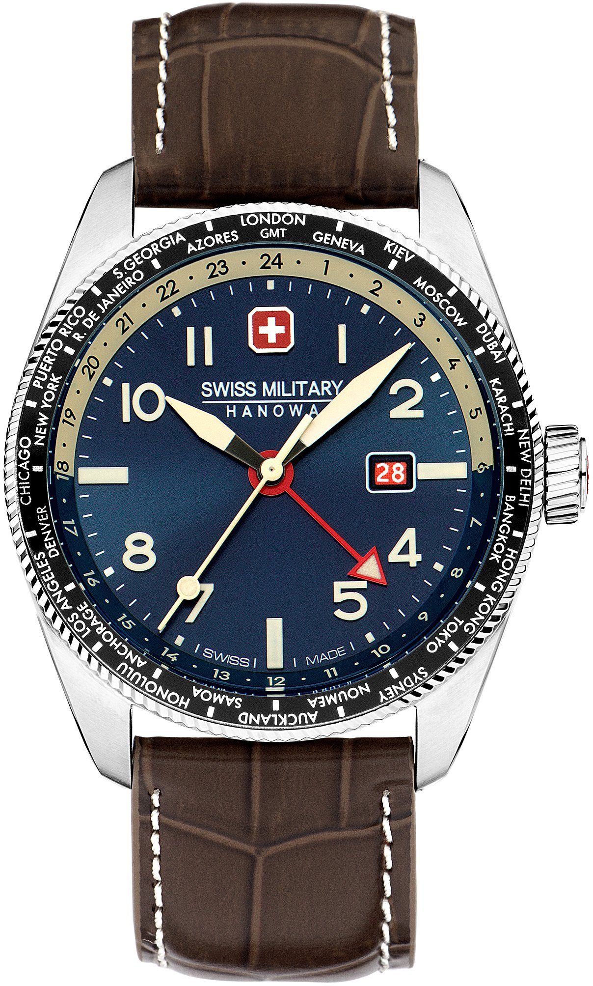 Auch der Versand ist kostenlos! Swiss Military Schweizer Hanowa Blau Uhr SMWGB0000506 HAWK EYE