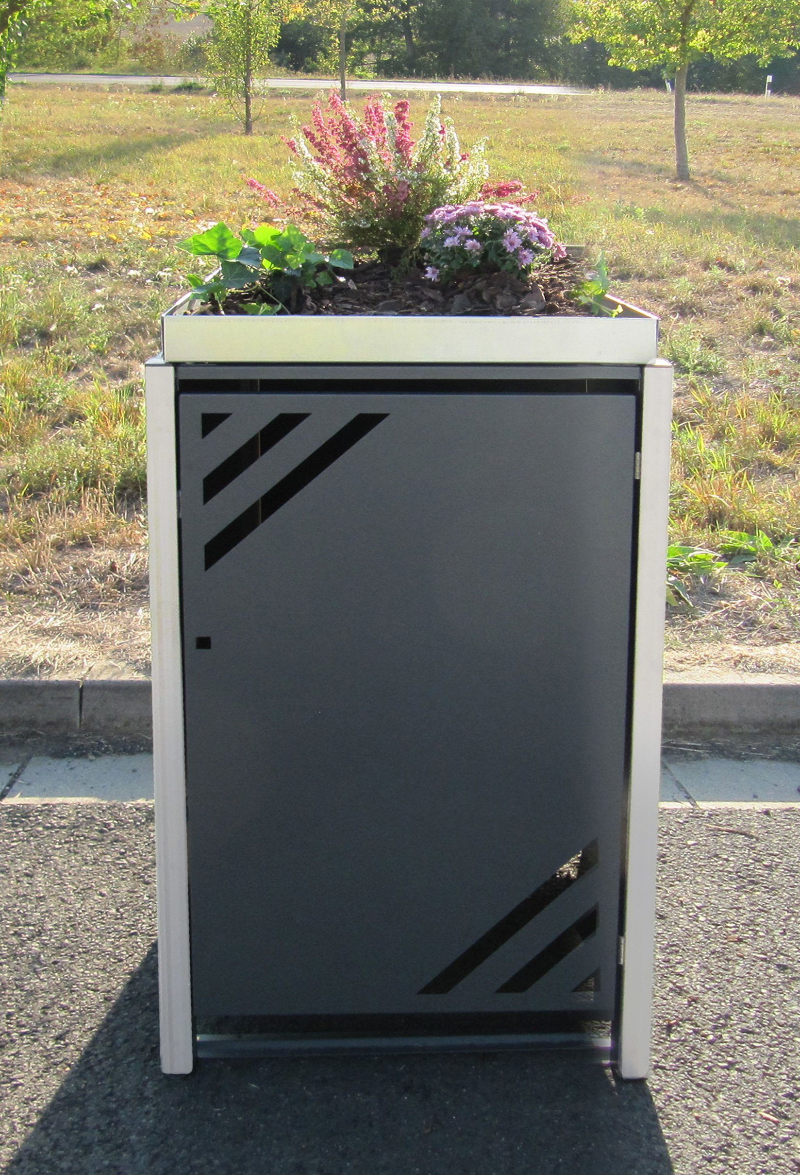 ediGarden Mülltonnenbox »Mülltonnenbox für 1 Mülltonne mit Pflanzwanne grau«
