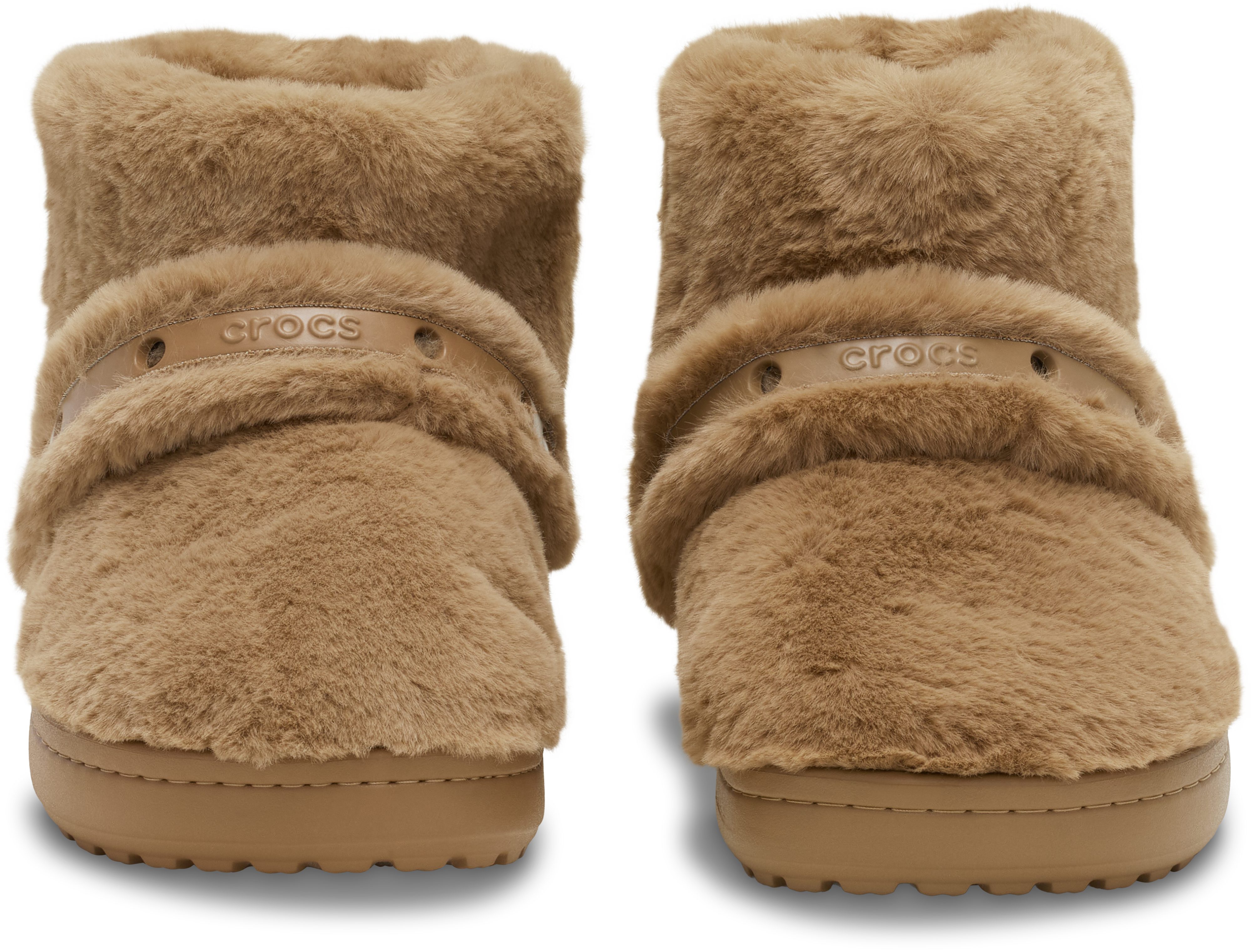 Crocs Unfurgettable Boot Winterboots Schlupfboots, Hausschuh mit Klettriemchen, Warmfutter
