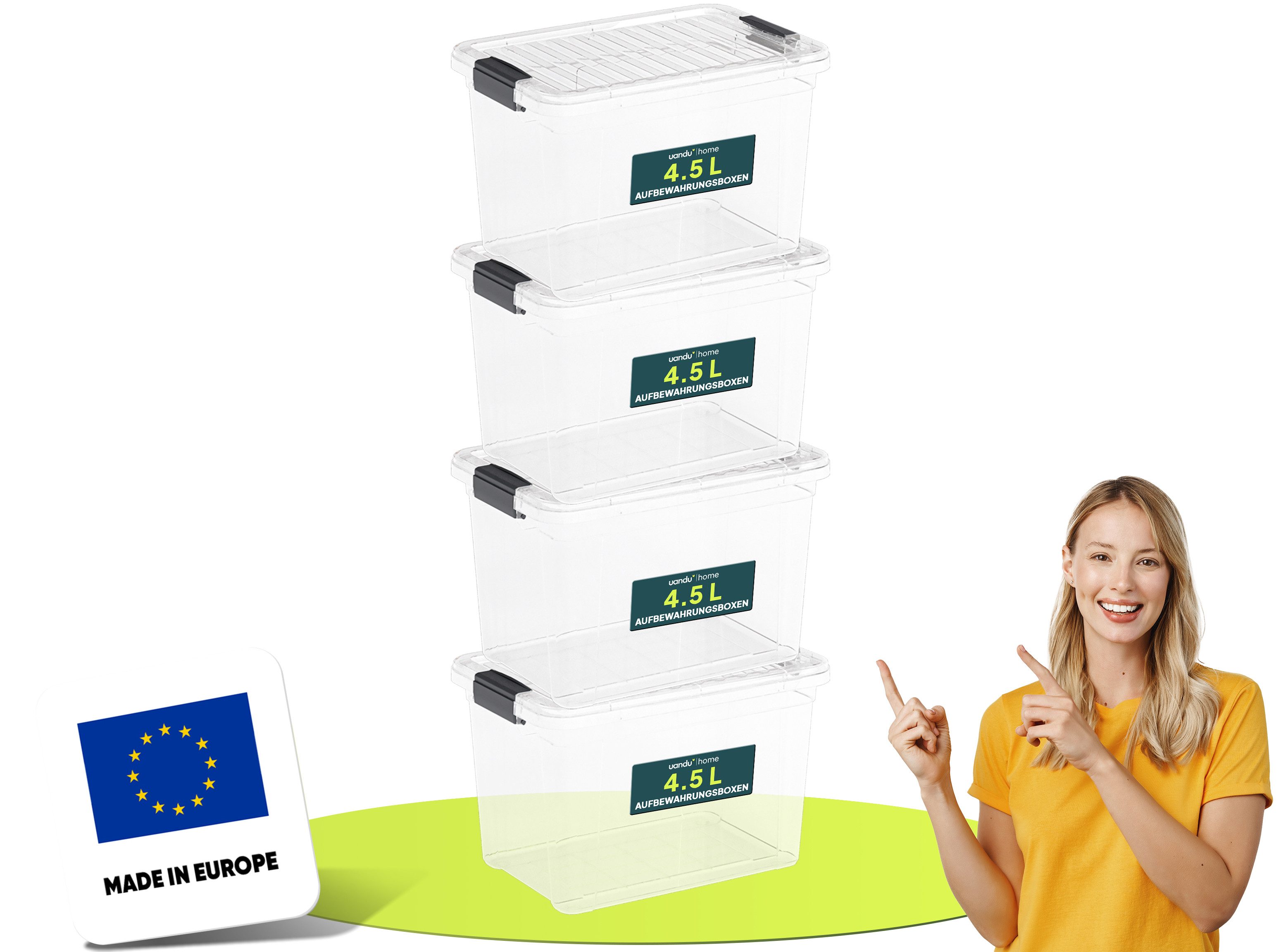 uandu home Aufbewahrungsbox mit Deckel groß Set BPA Frei Kunststoff, Aufbew günstig online kaufen