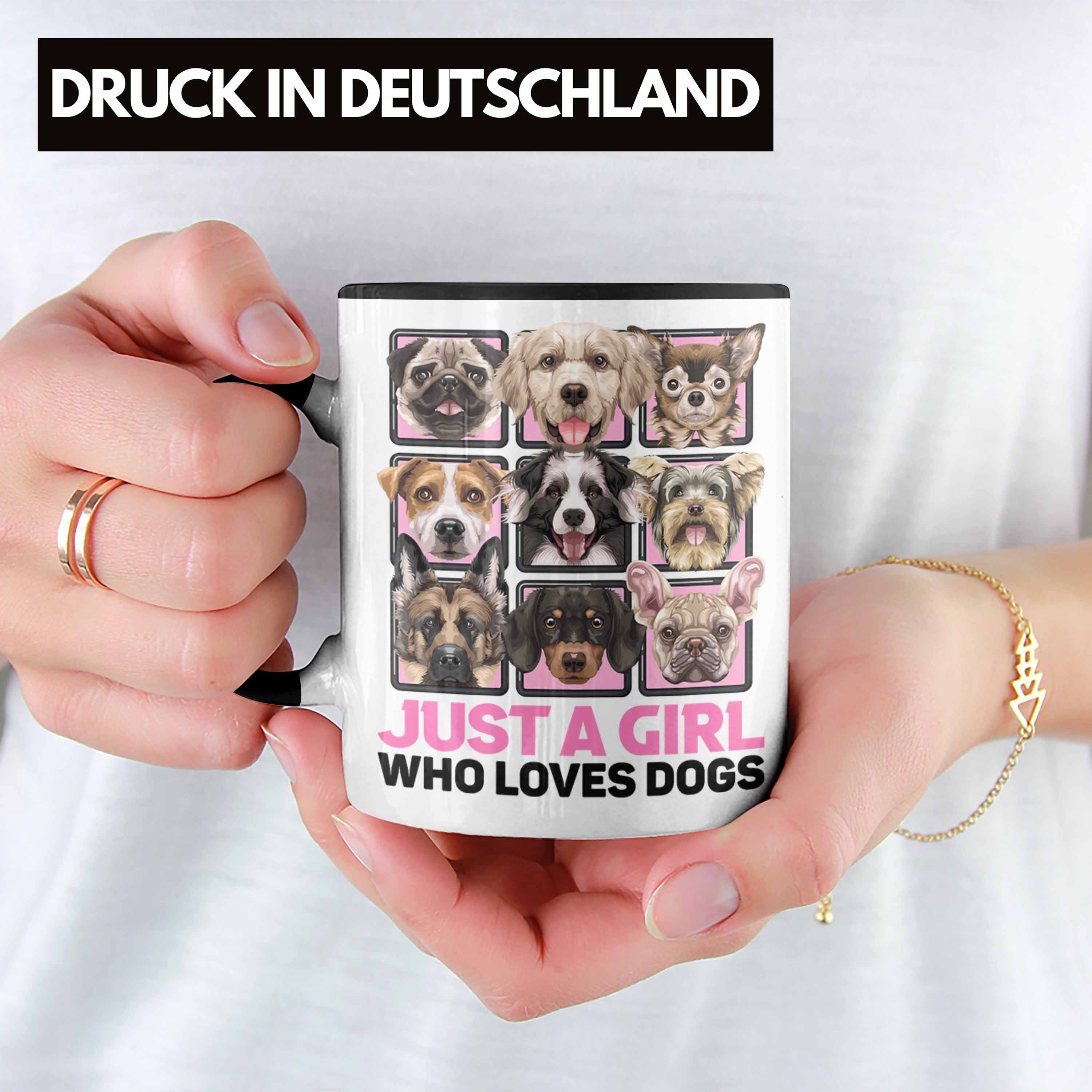 A Hundeliebhaberin Schwarz Tasse Girl Trendation Just Tasse Kaffee-Becher Hunderassen Geschenk