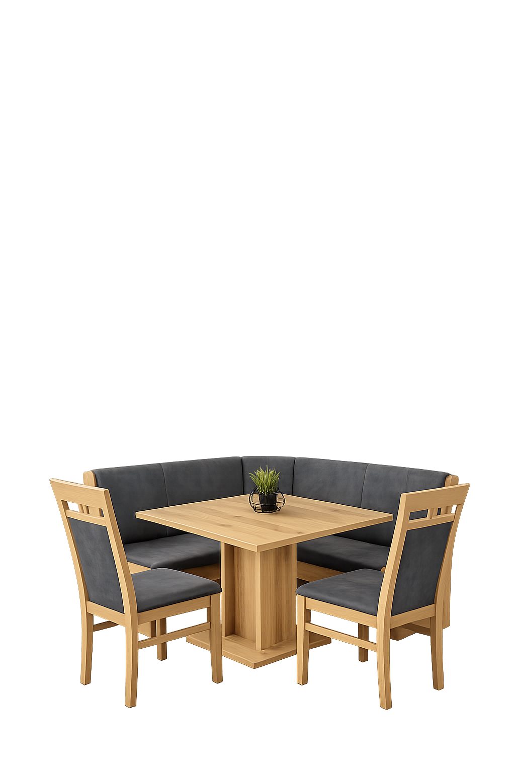 Stolebaenk Eckbankgruppe Lügde EBG LEIBTI Sonoma/Artisan, (Set), Bestehend aus 1x Eckbank, 1x Tisch, 2x Stühle