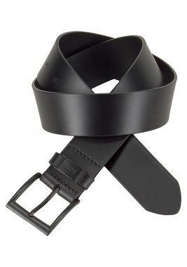 BOSS Ledergürtel Connio minimalistisch, Matte-Schliesse und Boss-Prägung auf der Lederschlaufe