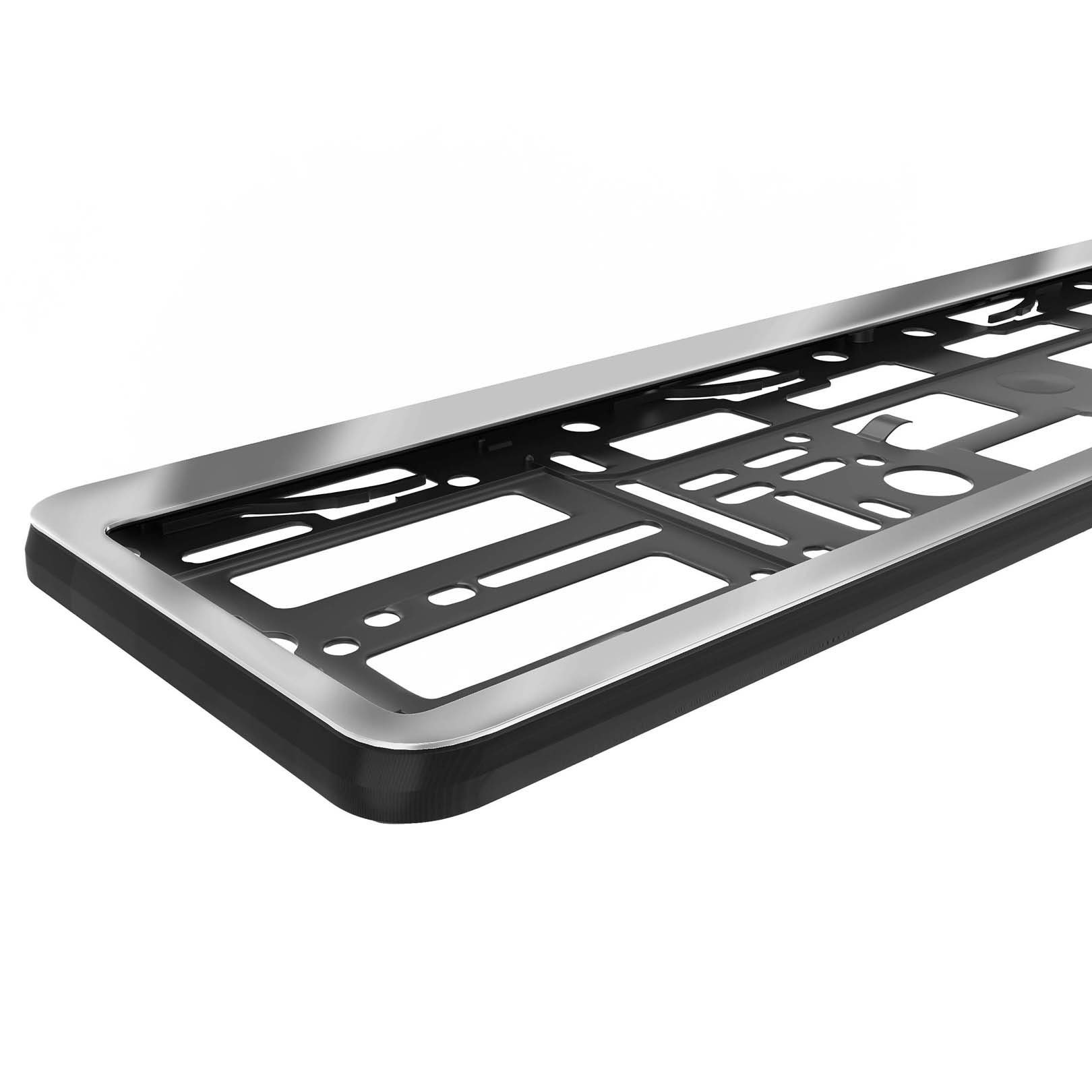 L & P Car Design Kennzeichenhalter für Auto Edelstahl hochglanz poliert Kennzeichenhalter V2A, (2 Stück) – Bild 4 von 4