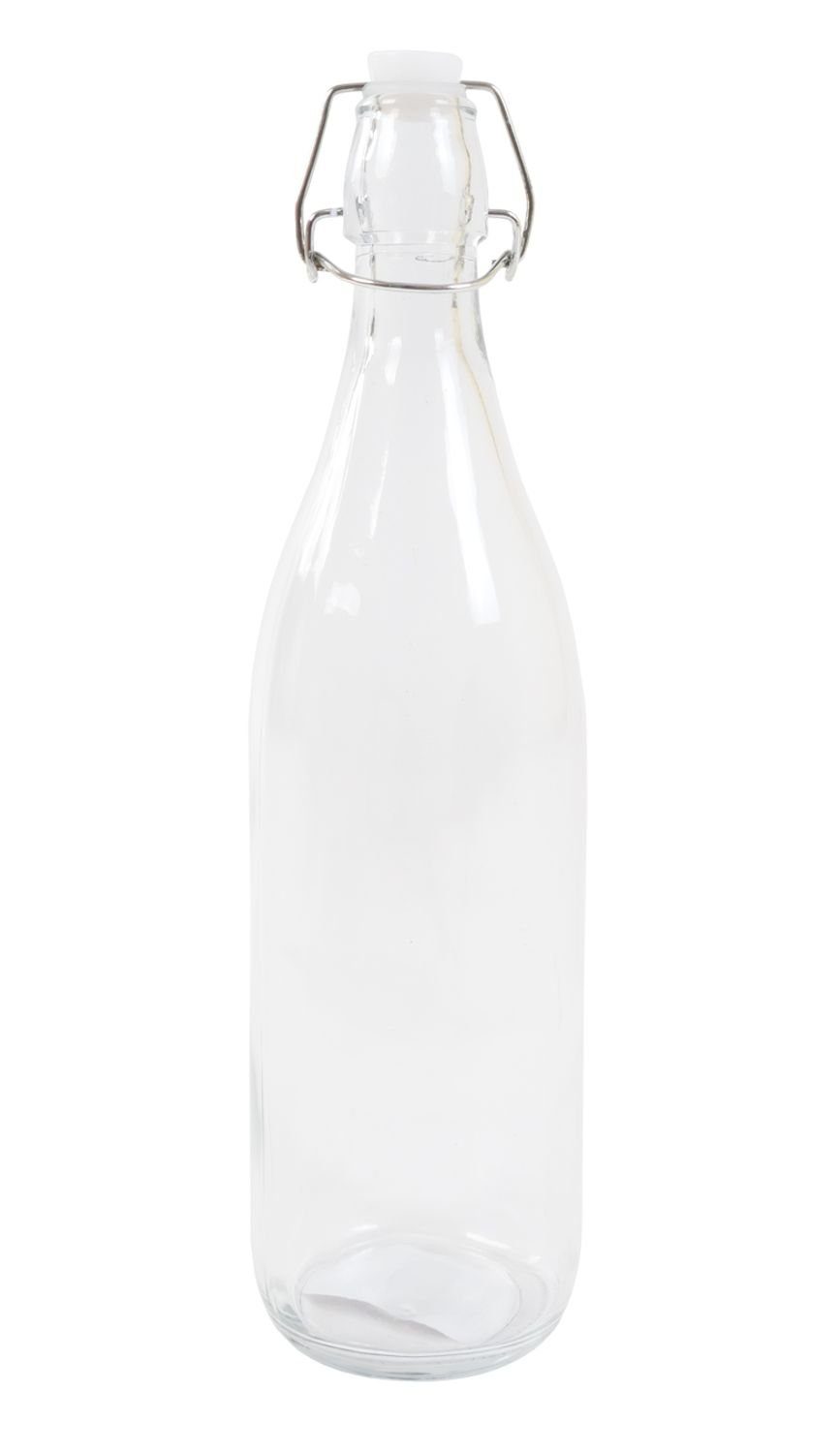 BURI Trinkflasche Drahtbügelflasche 1 Liter Glasflasche Wasserflasche Trinkflasche