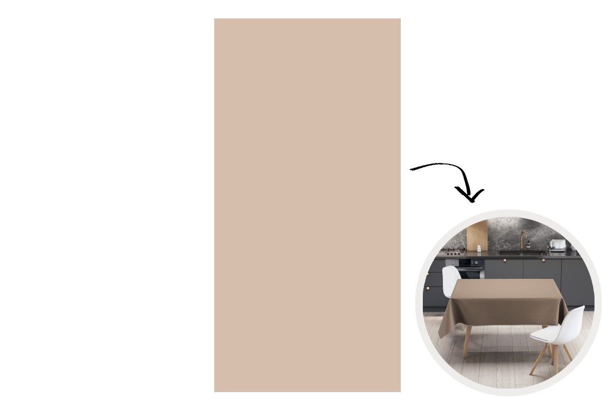 MuchoWow Tischdecke Beige - Farben - Unifarben, Gartentischdecke, Tischdecke indoor, Dekoration, 130x260 cm