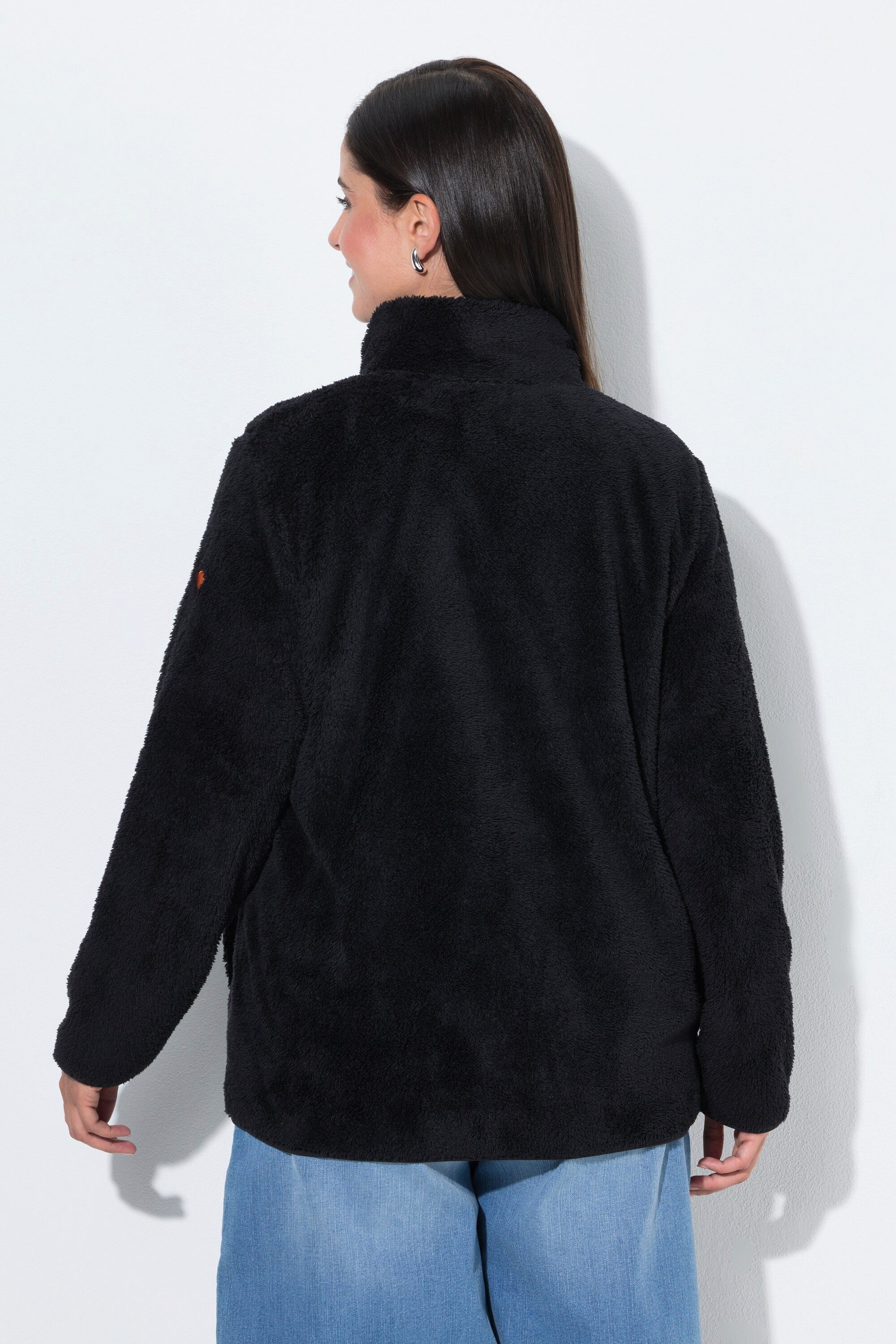 Ulla Popken Sweatjacke Fleecejacke Teddyfleece Stehkragen Langarm – Bild 3 von 4