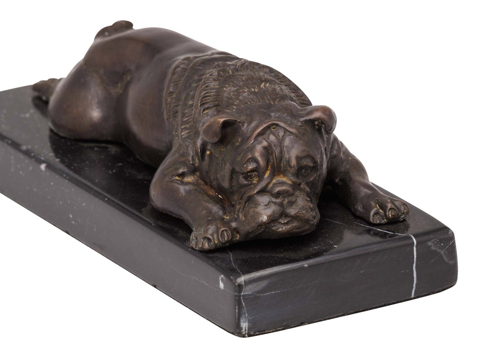 Aubaho Skulptur Bronzeskulptur Bulldogge Hund Bronze Skulptur Figur sculpture bulldog