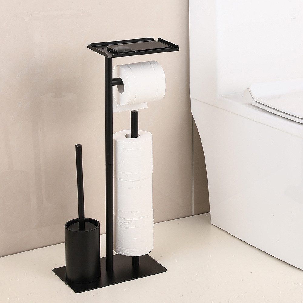STILVORA Toilettenpapierhalter Freistehender WC-Garnitur mit Bürste günstig online kaufen