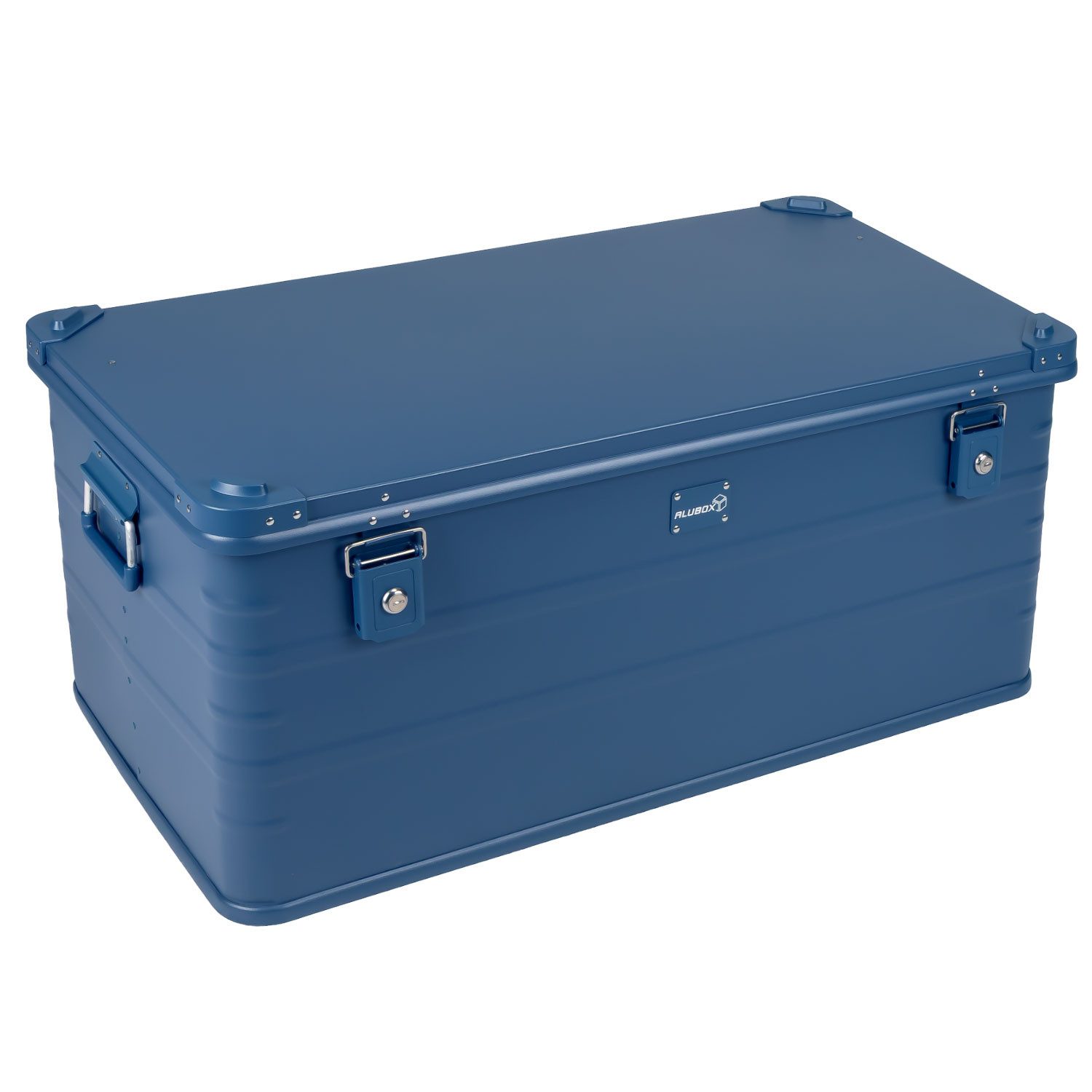 ALUBOX Aufbewahrungsbox leichte Alukiste 141 Liter (90 x 50 x 40), umlaufende Gummidichtung - kratzfest pulverbeschichtet