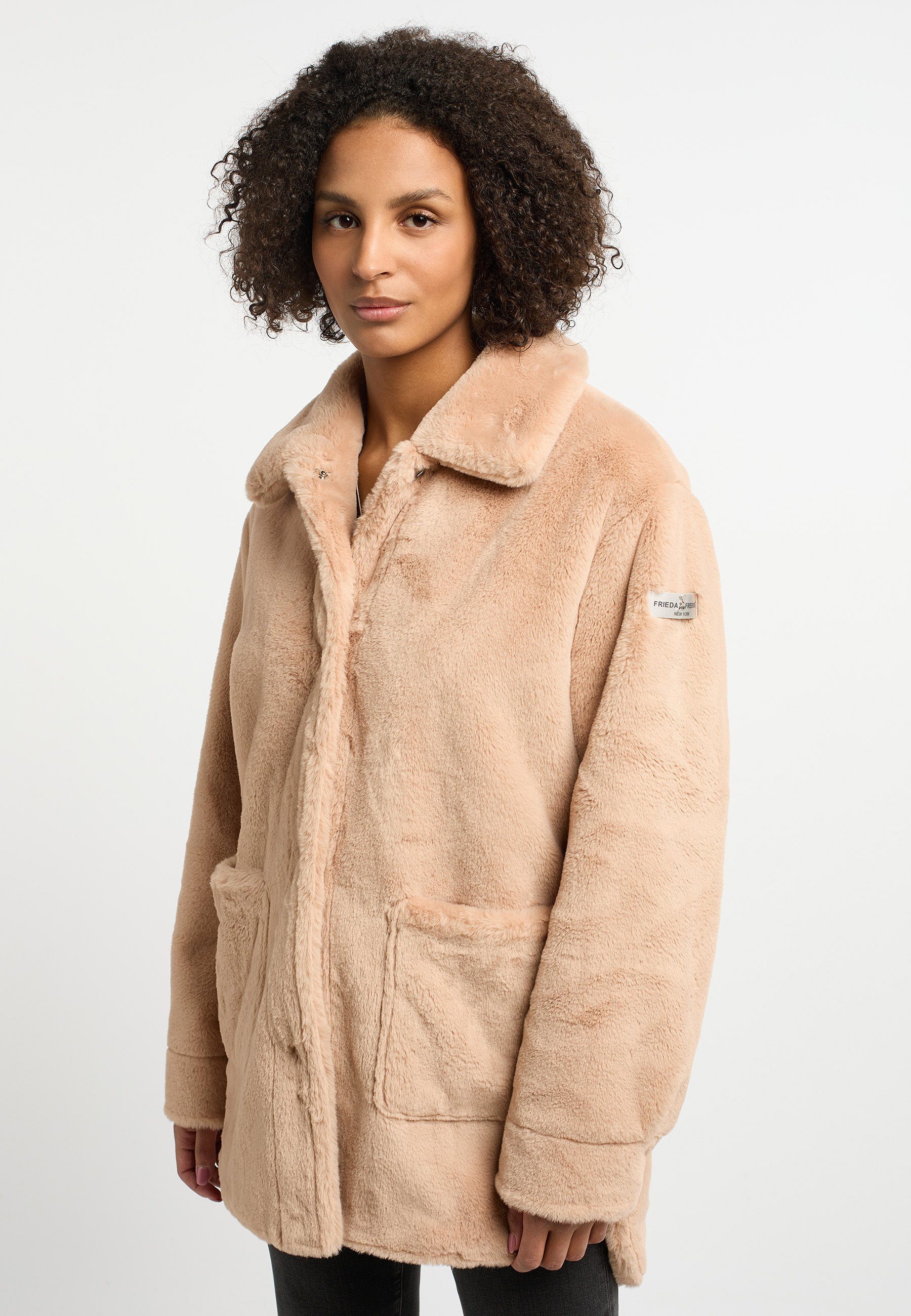 Frieda & Freddies NY Fellimitatjacke Fake Fur Jacket, Zadie 2 LIGHT BEIGE