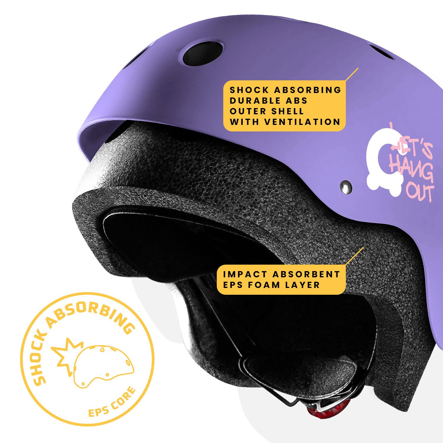 Cariboo Kinderhelm CARIBOO LED-Licht verstellbar 48-52cm EN1078