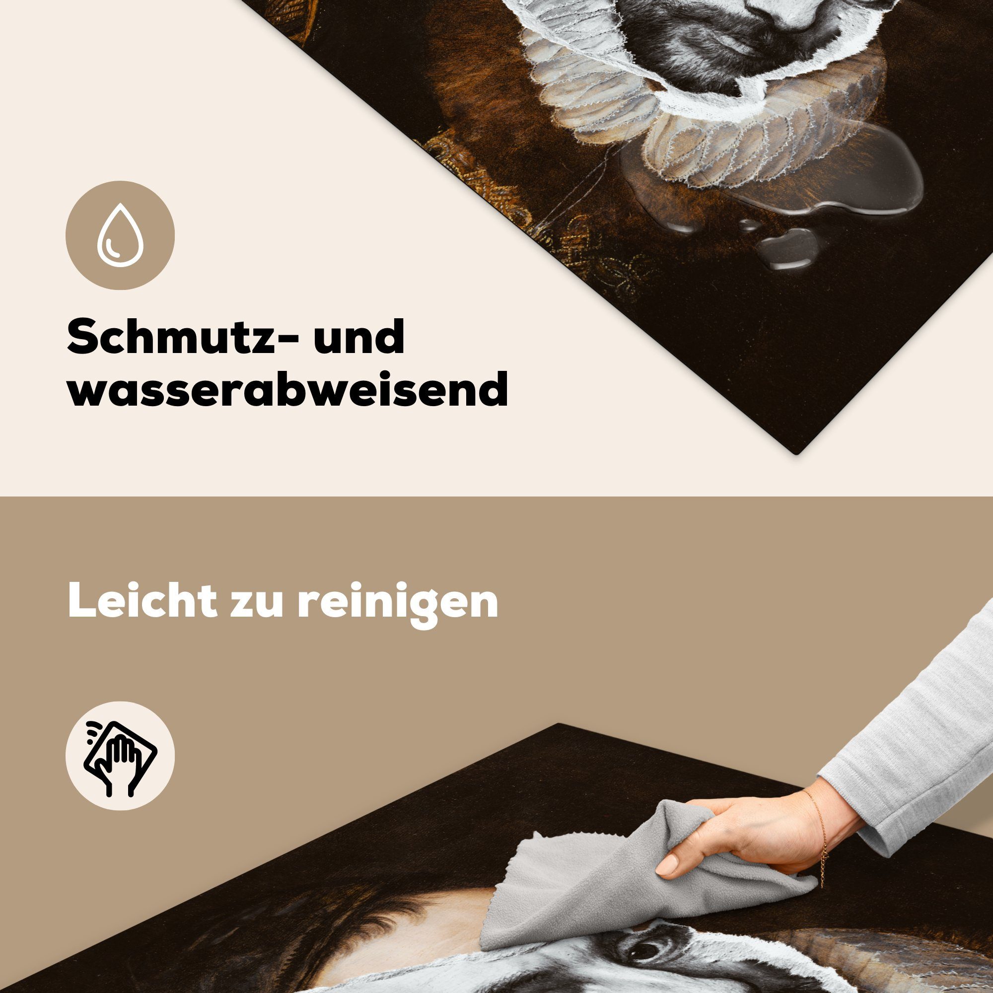 MuchoWow Herdblende-/Abdeckplatte Wilhelm von Oranien Ceranfeldabdeckung, Alte Meister Thomasz, Adriaen - - Arbeitsplatte Vinyl, cm, für (1 küche tlg), 78x78