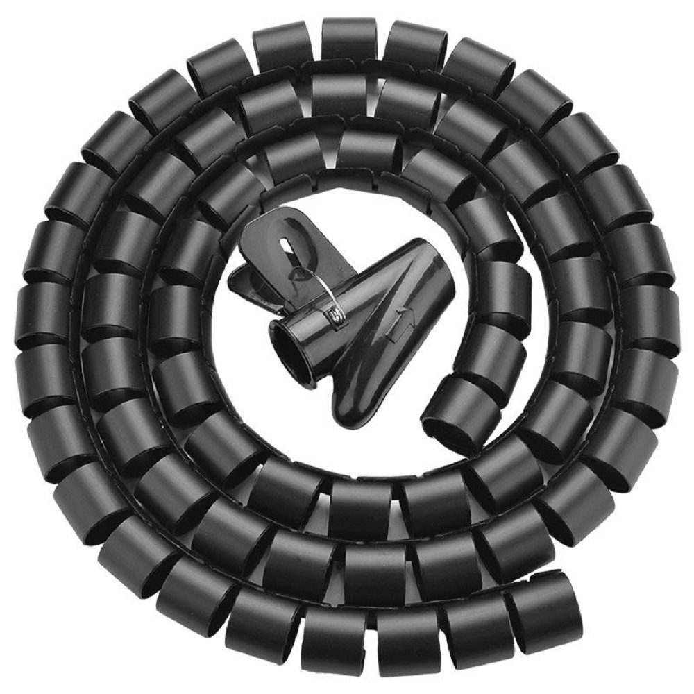 Organizer Maskenkabel Organizer Schutzrohr DIA 25mm Kabelmanagement, Schwarz