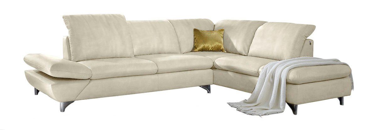 W.SCHILLIG Ecksofa Taoo, elegant und zeitlos, bequem, L-Form, mit Sitziefenverstellung & Kopfteilverstellung