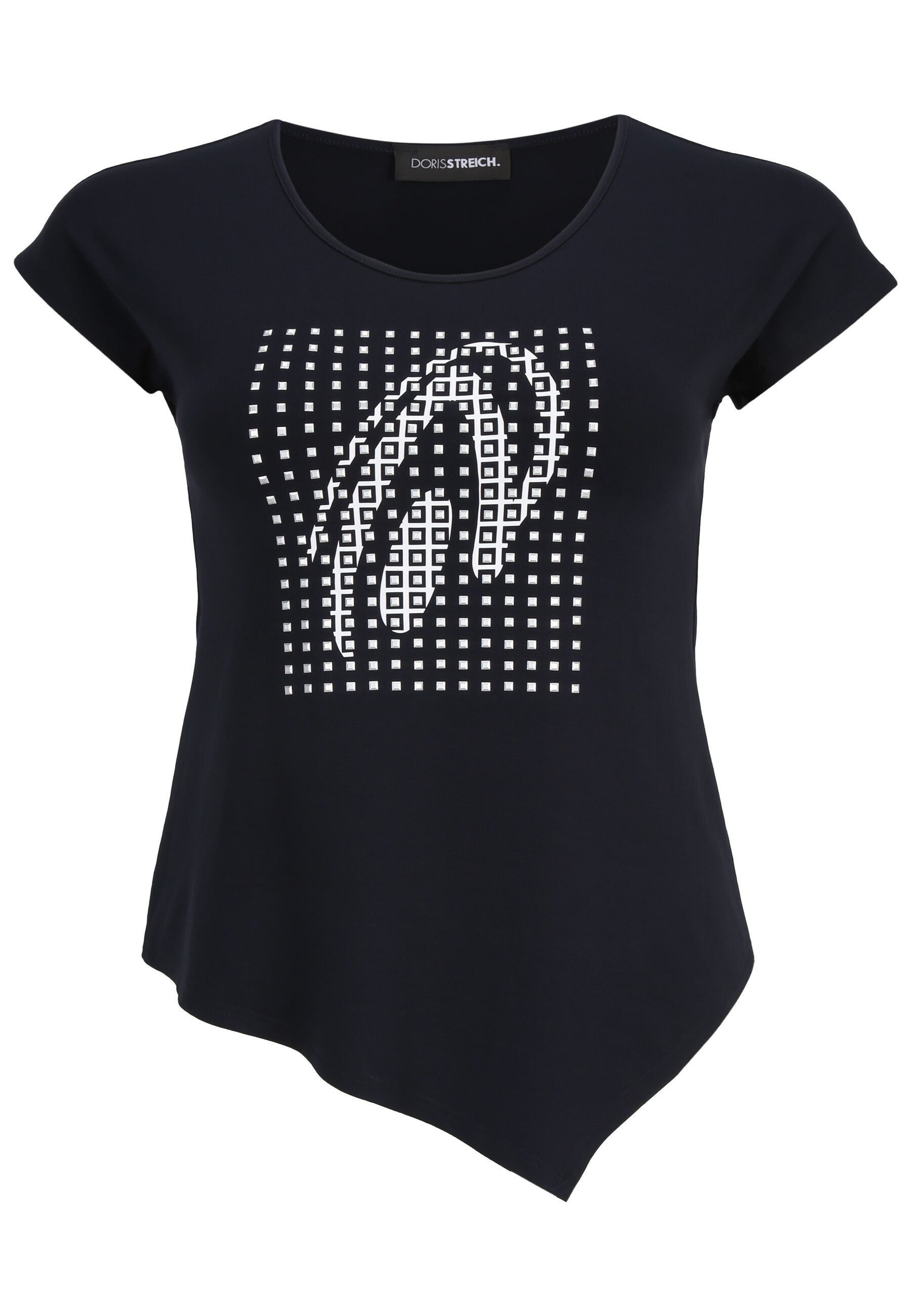 Doris Streich Kurzarmshirt (1-tlg) mit Grafik-Motiv und Metallplättchen