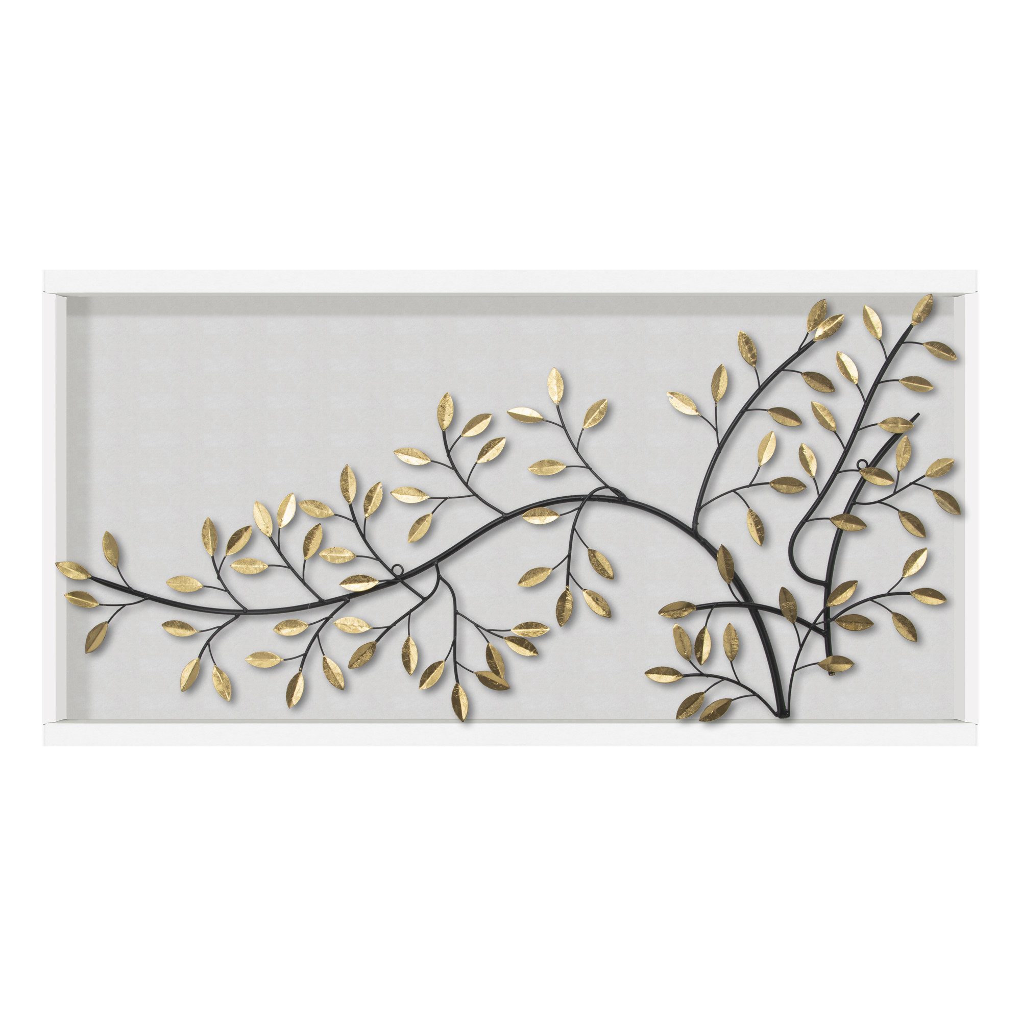 Art for the home Wandbild Branch, Natur, Zen (1 St), ration Metal Kunst Gold Zweig 1,08m x 49 cm