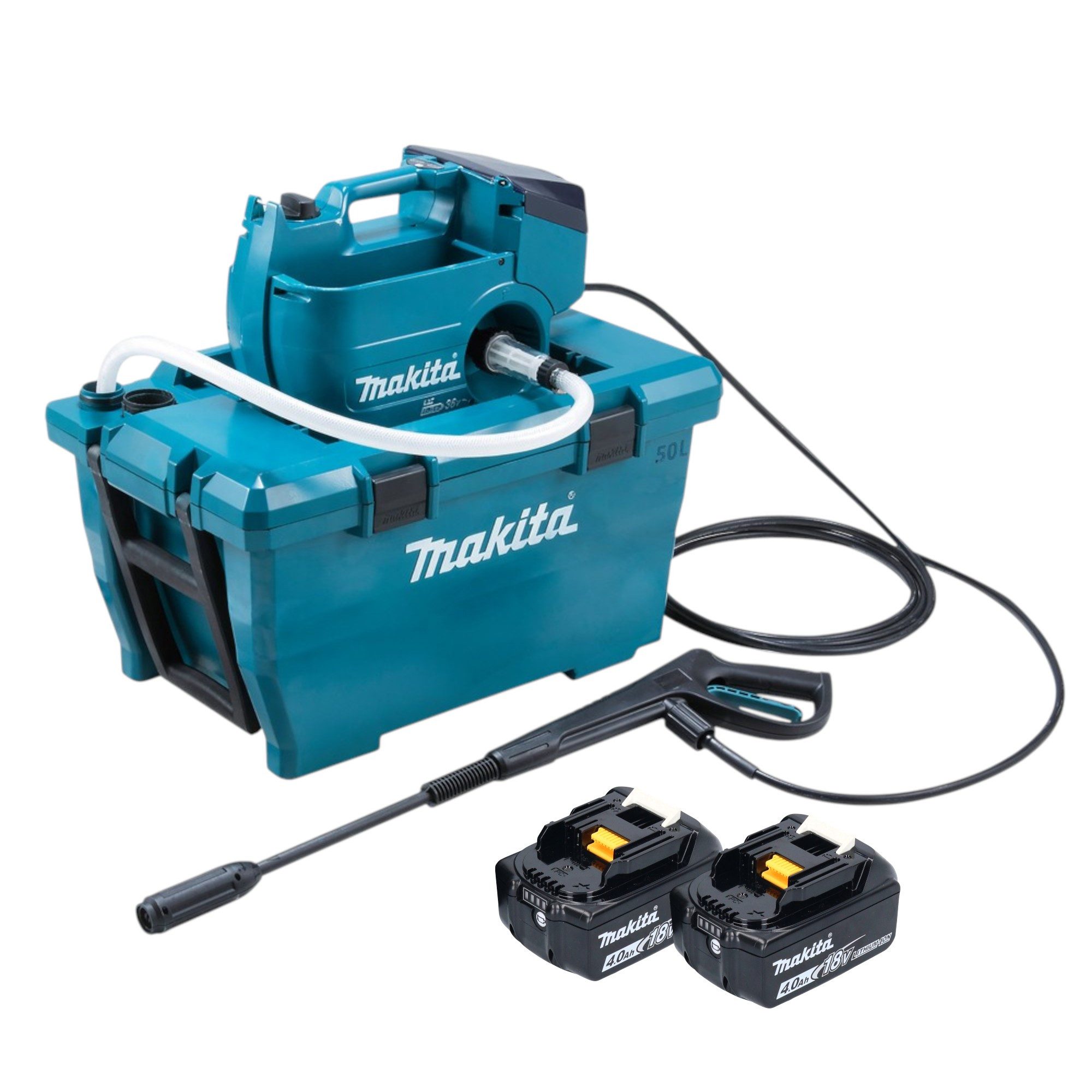 Makita Hochdruckreiniger DHW 080 M2K Akku Hochdruckreiniger 36 V (2x 18 V) 80 bar 380 l/h