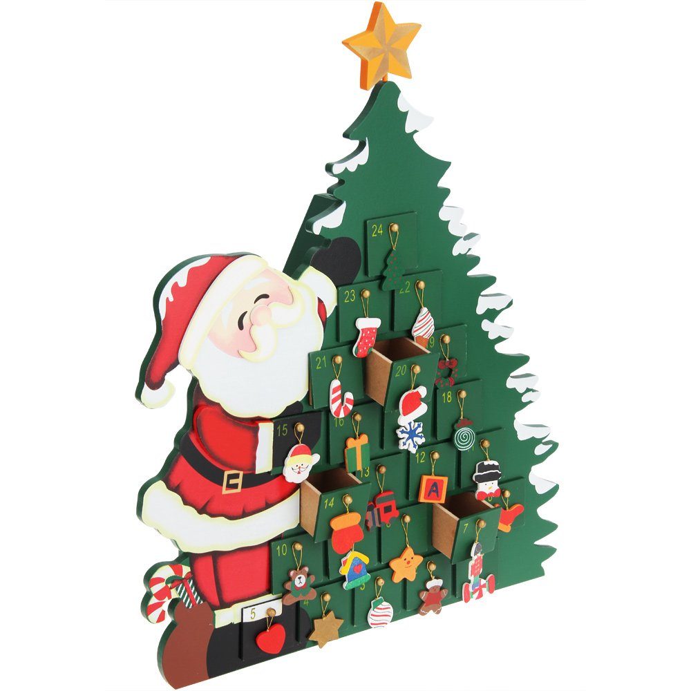 Deuba Spielwerk Adventskalender (24-tlg) Weihnachtsmann