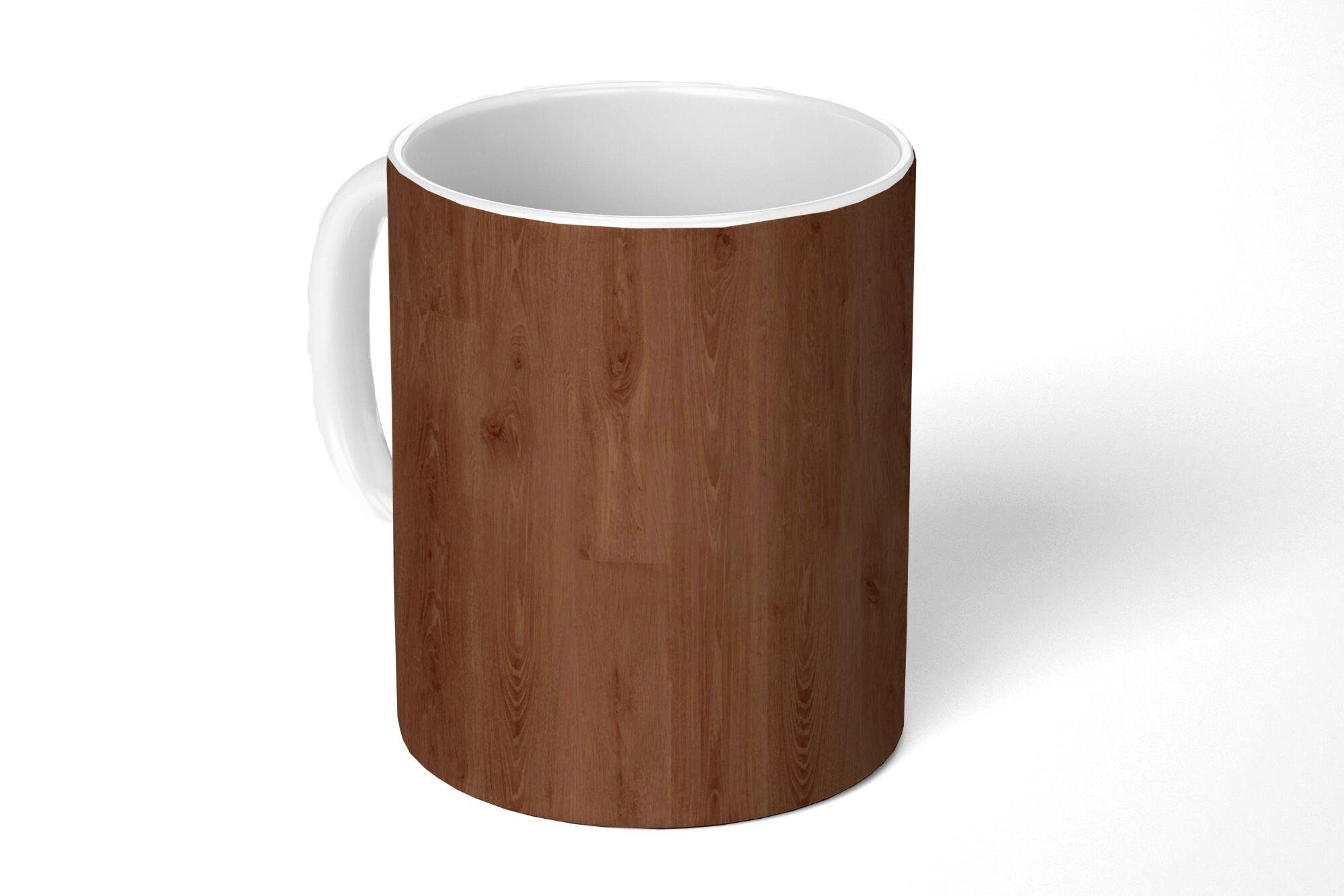 MuchoWow Tasse Braun - Muster - Holz, Keramik, Kaffeetassen, Teetasse, Becher, Teetasse, Geschenk