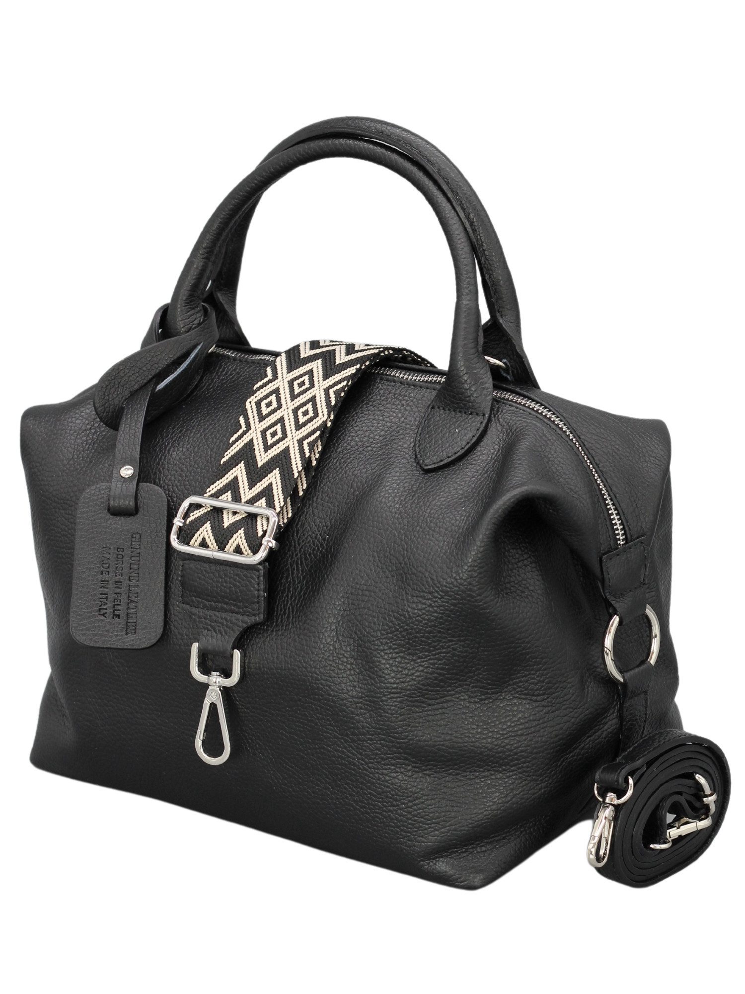 Schultertasche BIANCA Umhängetasche für Damen, Schultertasche Handtasche Echtleder