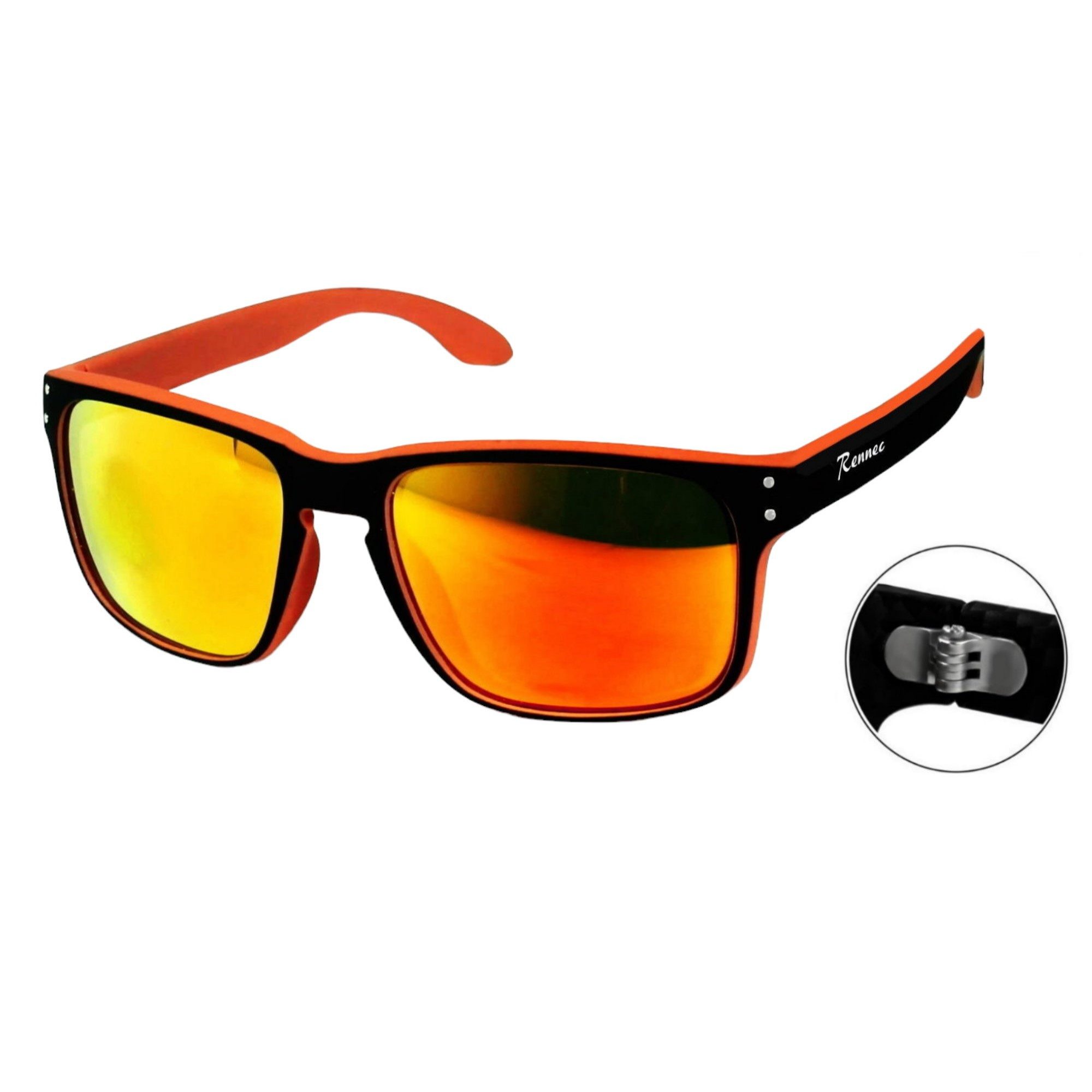 Rennec Sonnenbrille (Sonnenbrille Herren Zweifarbig Rechteckig mit Brillenb günstig online kaufen